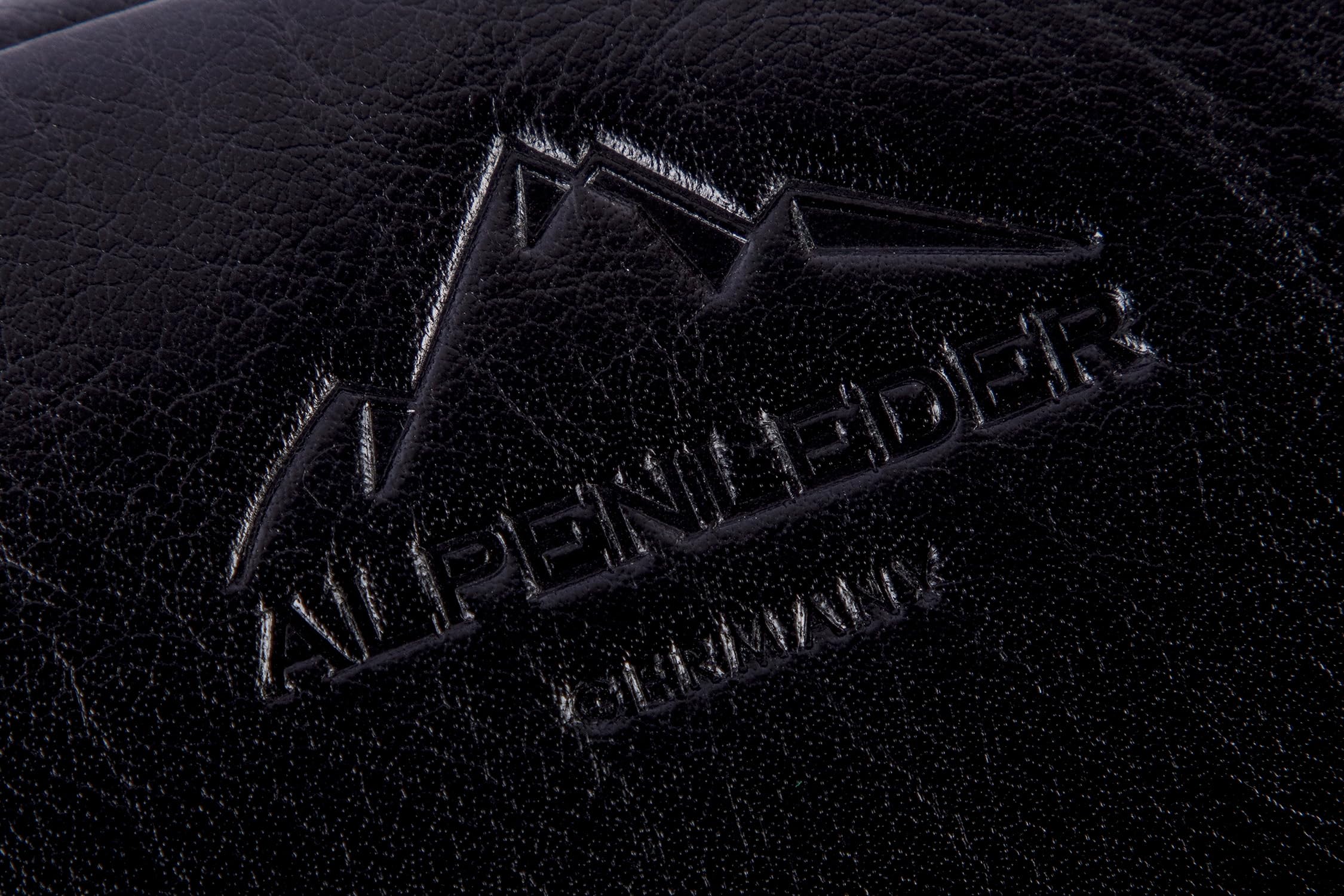 Alpenleder Federmäppchen - MAINAU (Handgefertigt) - Nachhaltiges Bio-Leder aus regionaler Landwirtschaft | Etui Stifte, Federmappe, Kulturtasche Leder *Fair Produziert* (22x10x7.5cm, Ebenholz)
