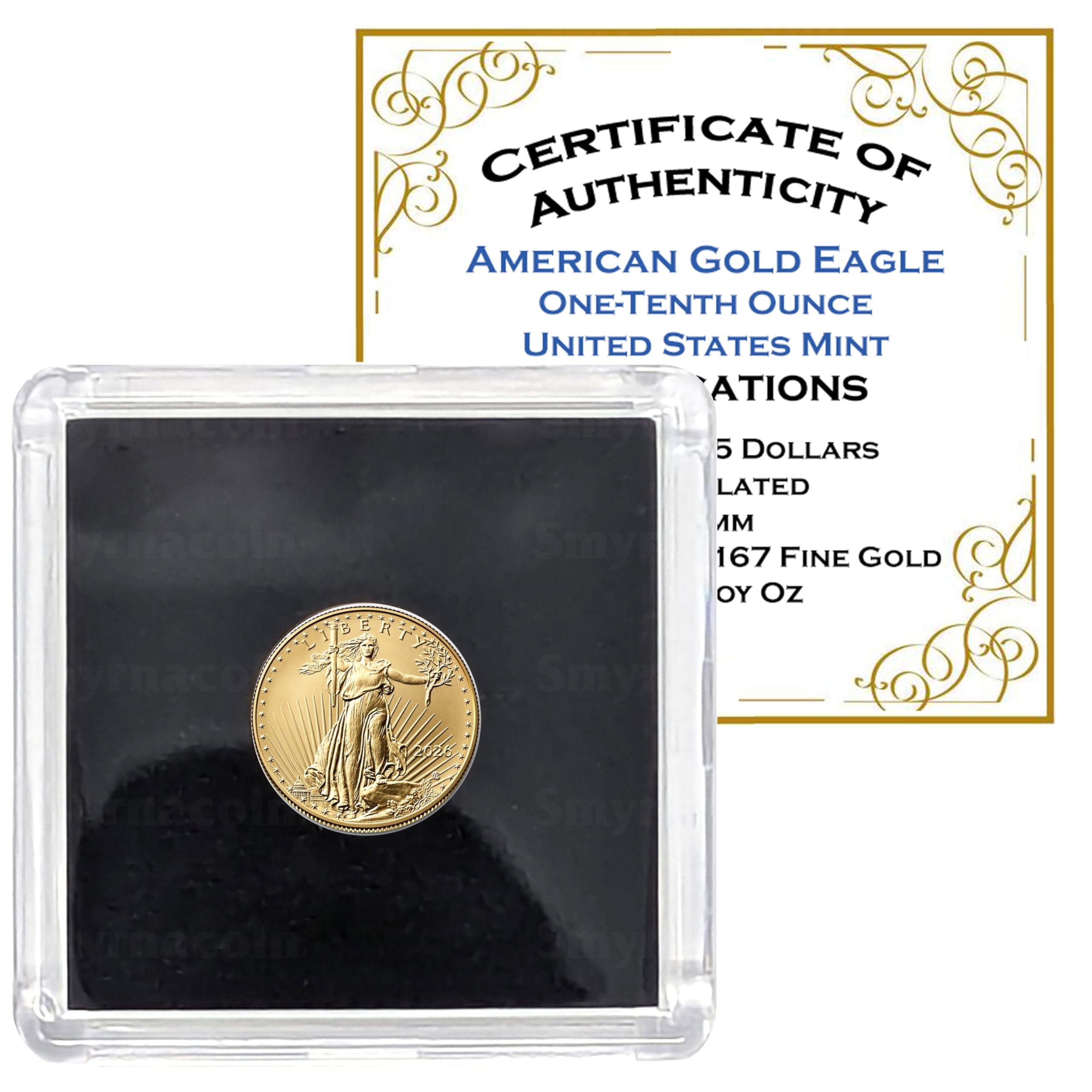 2025 American Gold Eagle 1/10th Ounce Coin .9167 Fine Gold in