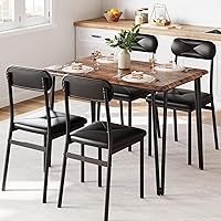 Vista 1 de IDEALHOUSE Juego de mesa de comedor para 4, mesa de cocina con sillas tapizadas para cocina y espacios pequeños (retro, mesa con 4 sillas tapizadas)
