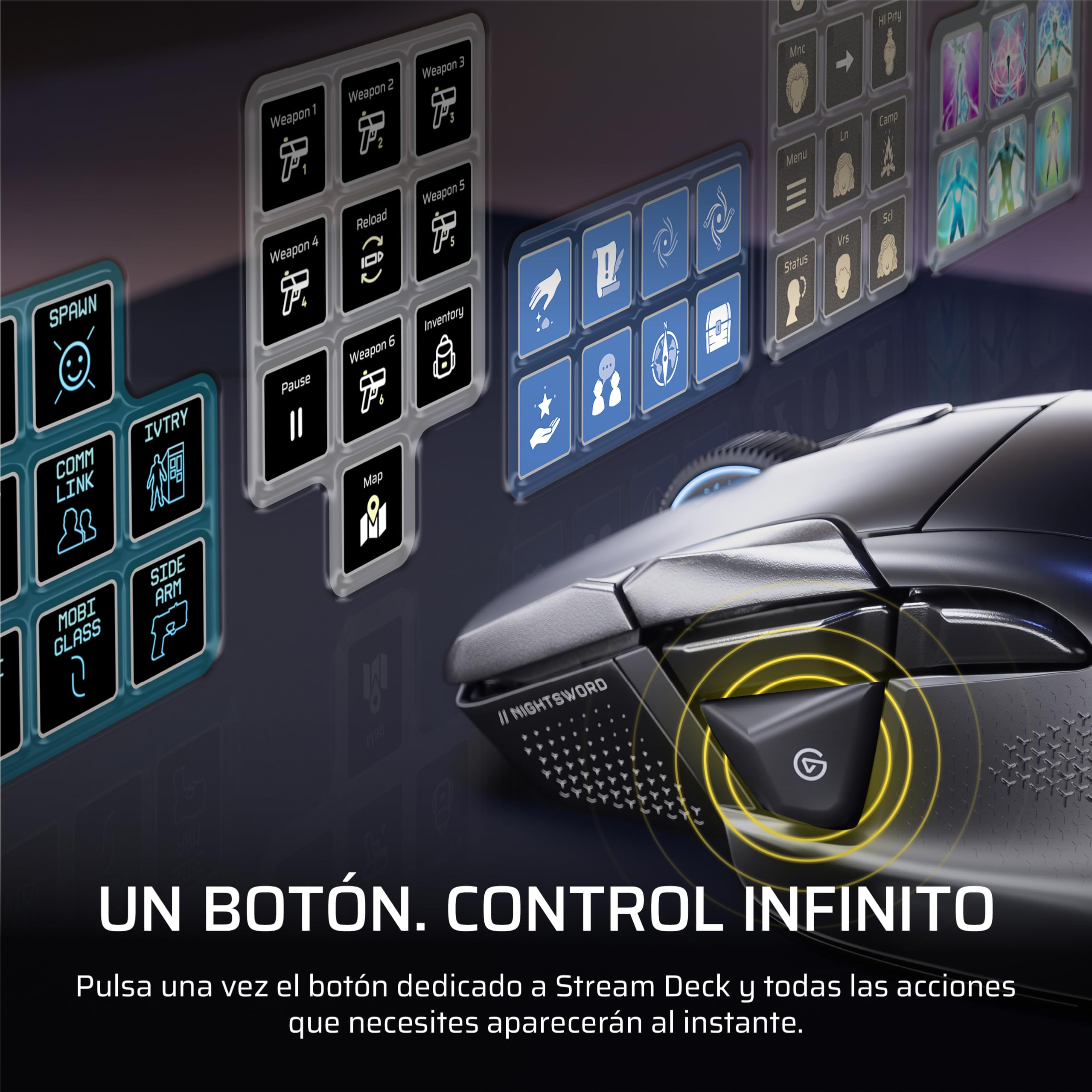 Corsair NIGHTSWORD v2 Wireless SD Ratón para Juegos – Negro