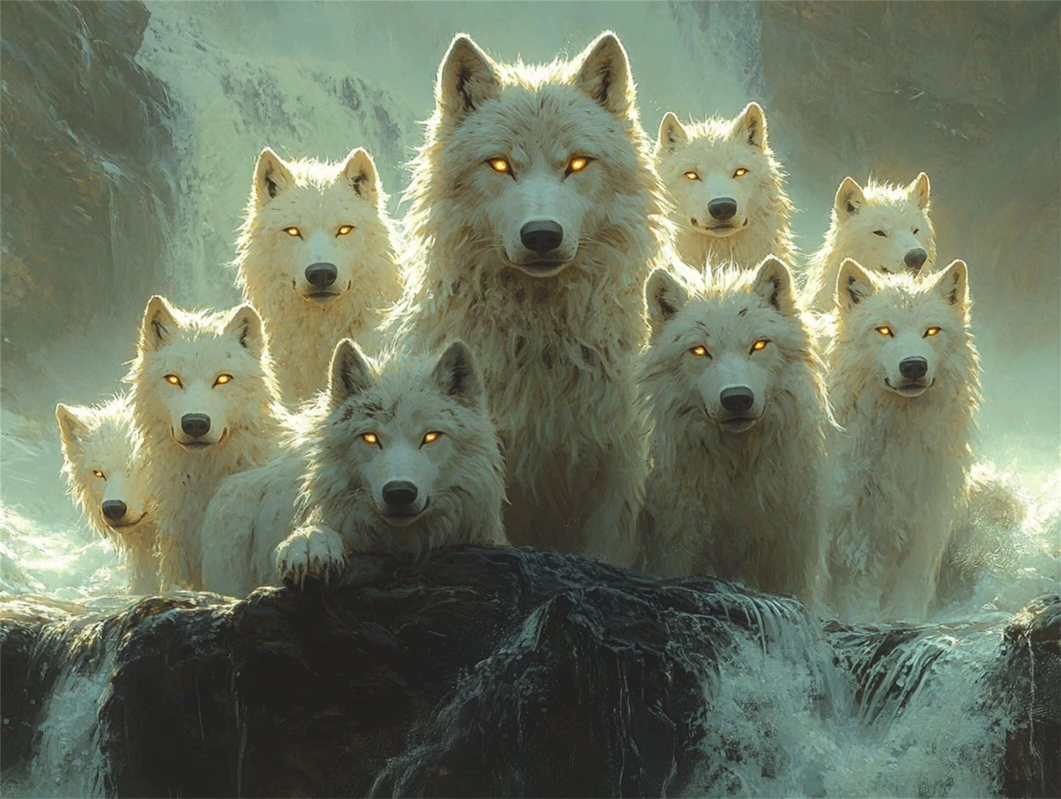 5000 sztuk puzzli dla dorosłych, gry rodzinne, wodospad wilk, n-369
