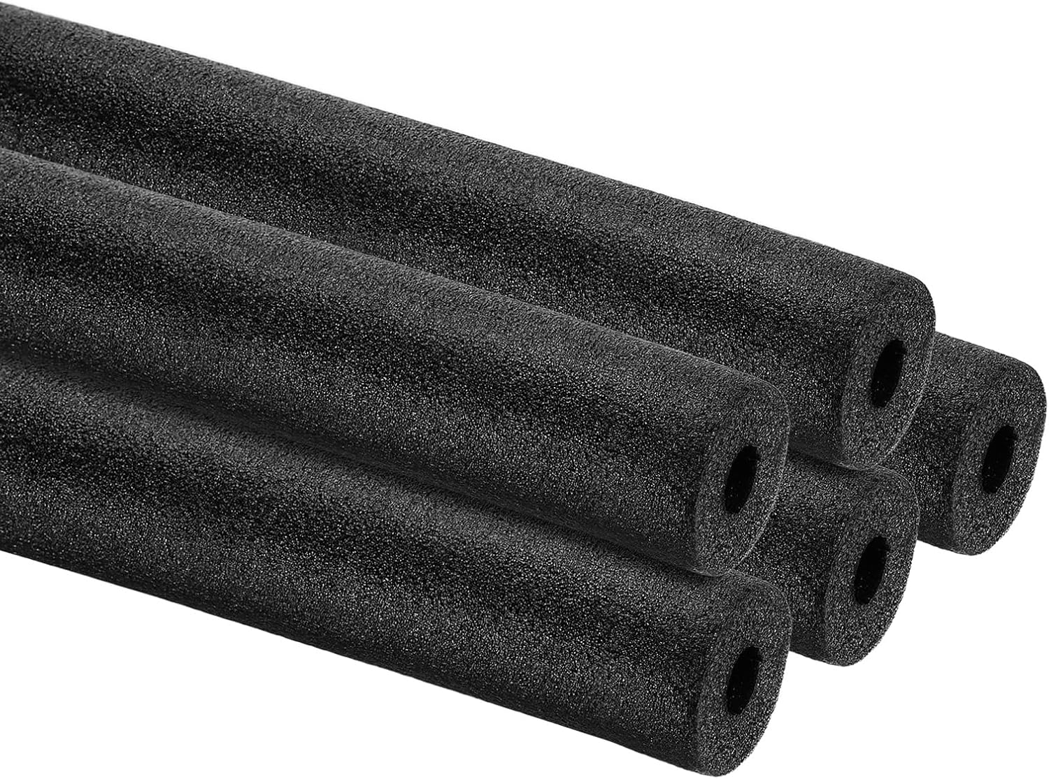 uxcell 5 Pcs Pipe Insulation Foam Tube, 1-1/2" ID x 2/5" TK x 3.3Ft Hollow Tube Covers for Outdoor Winter Freeze Protection Hot Cold Water Pipe, Black