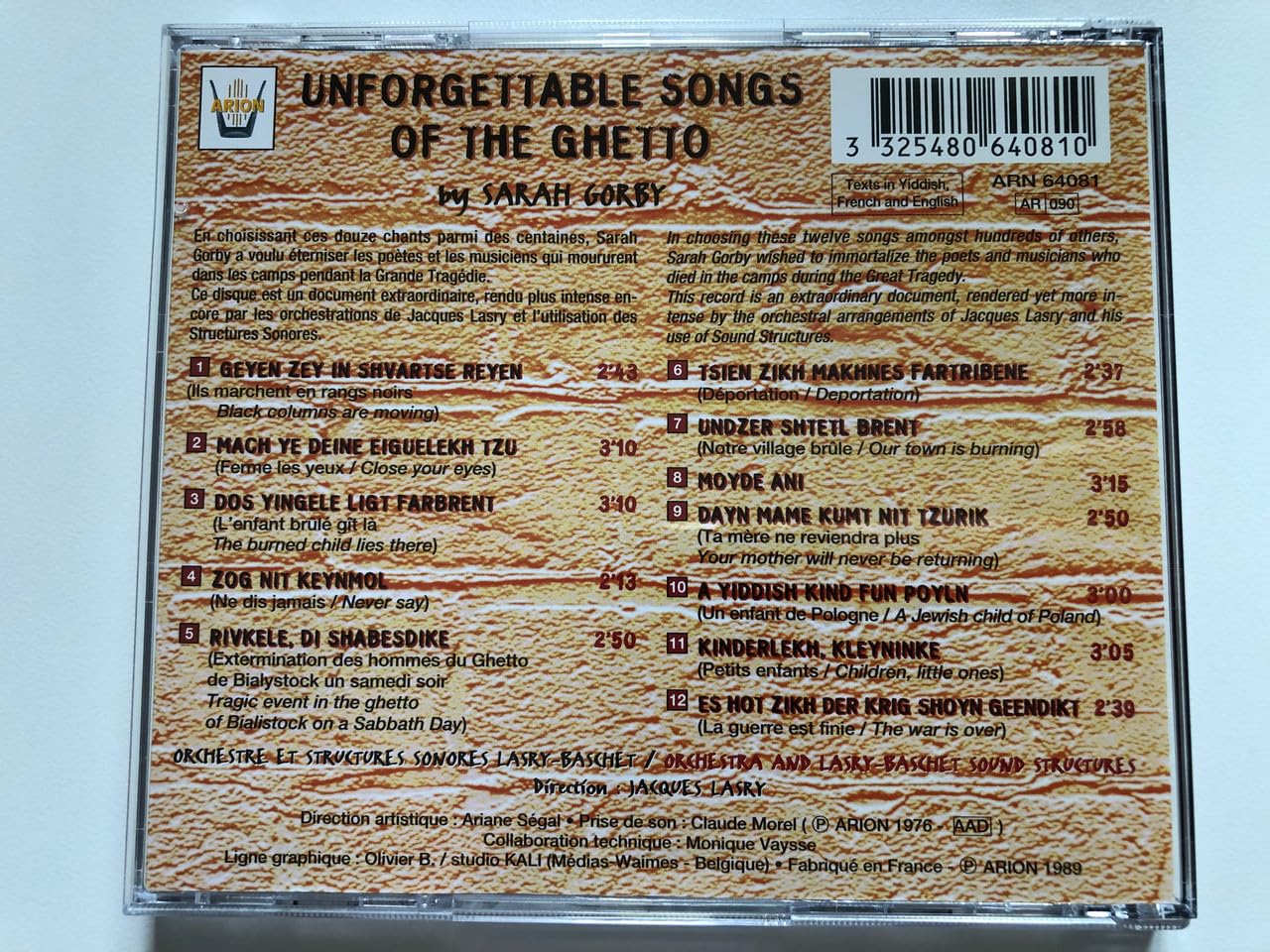 Les Inoubliables Chants Du Ghetto