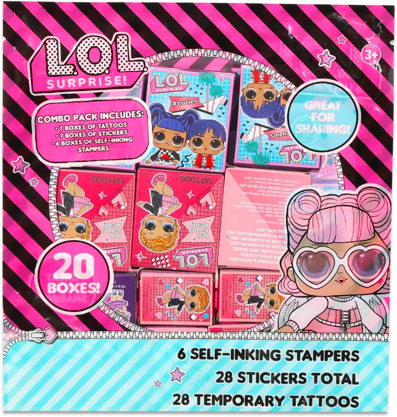 LOL Surprise Valentine's Day Classroom Gift Exchange - Bundle of 20 Boxes with Stickers, Tattoos, Stampers | LOL Surprise Valentines Favors