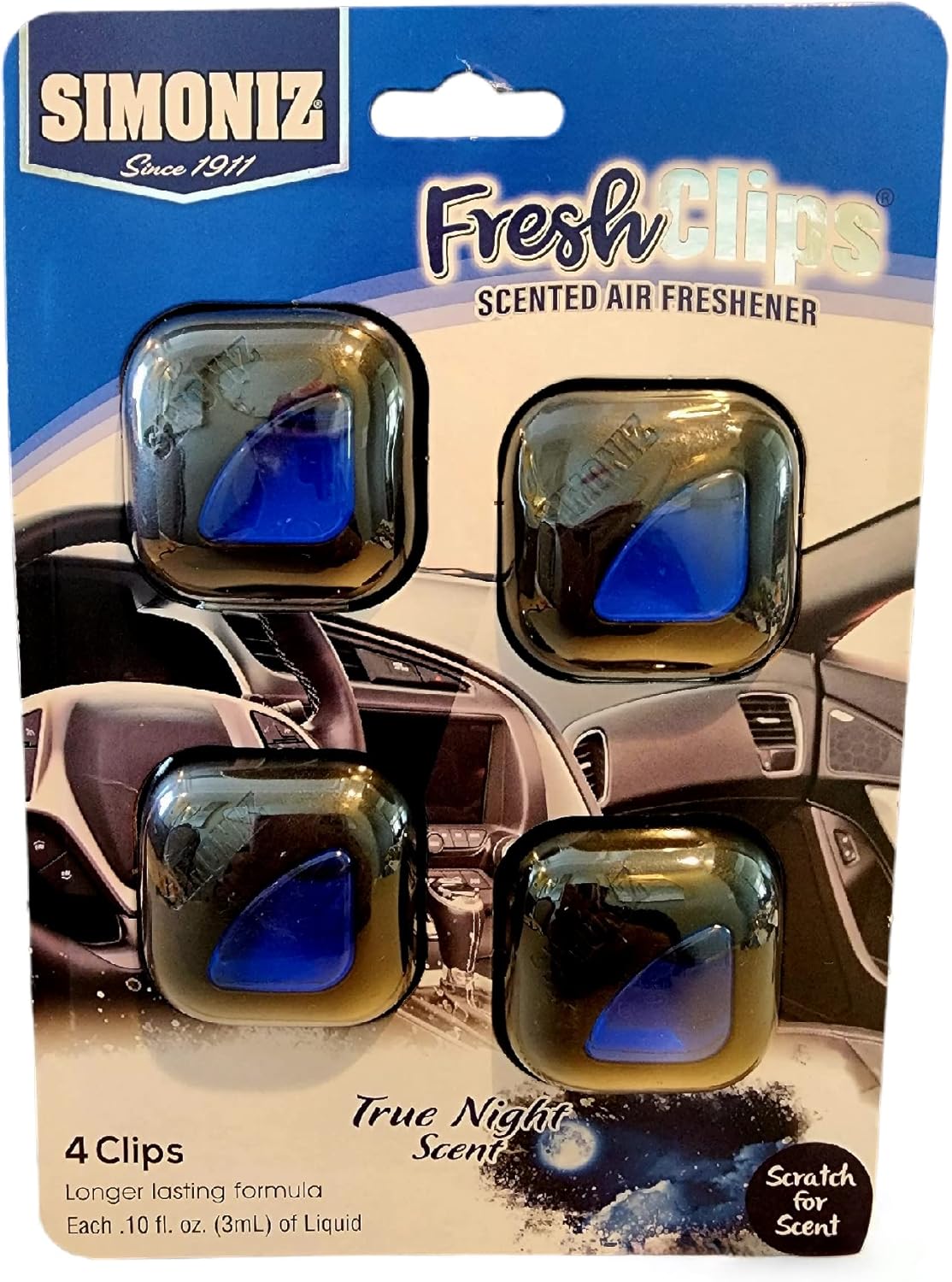 Simoniz Vent Clips True Night Car Vent Clip Air Freshener