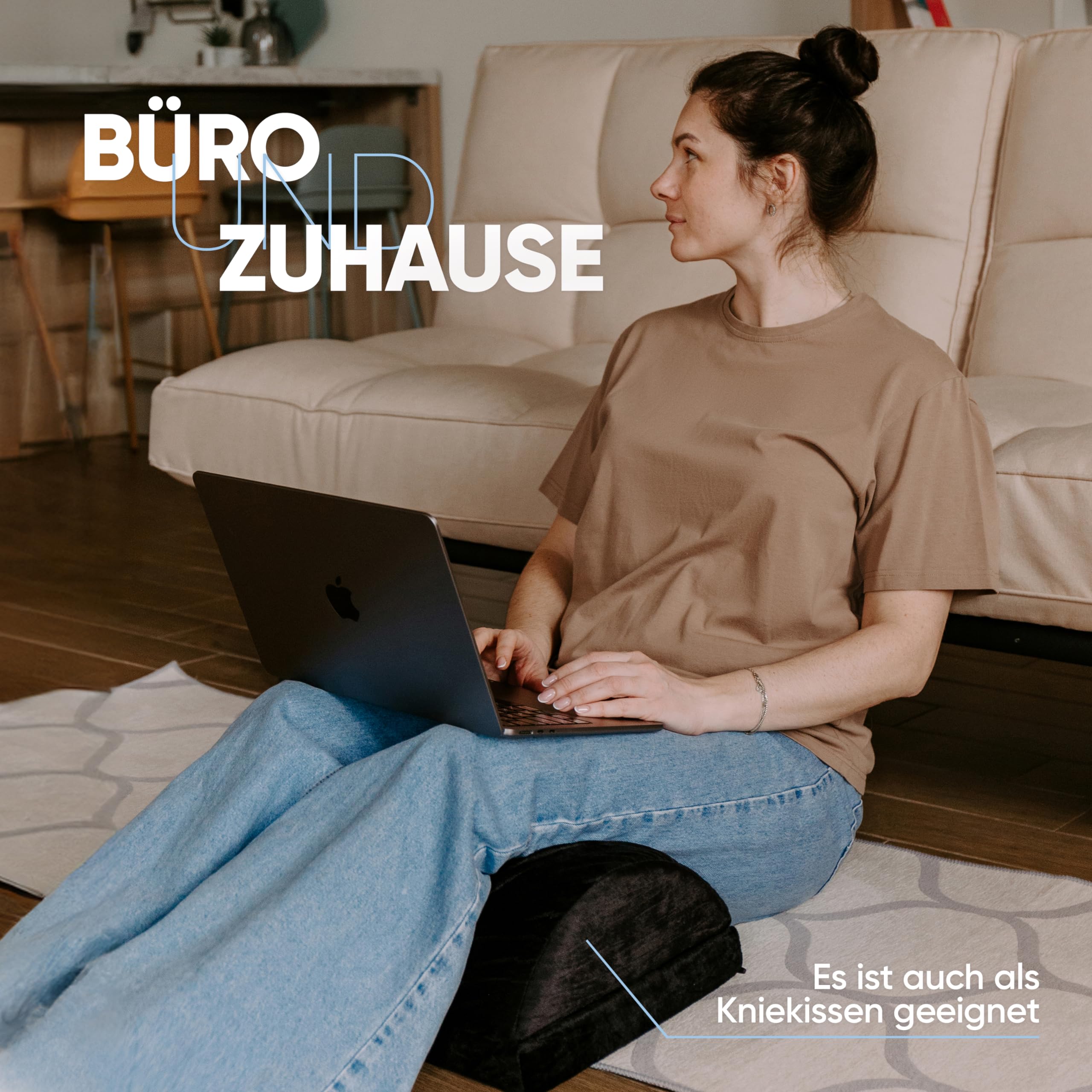 Björn&Schiller Ergonomische Fußstütze, höhenverstellbare warme Fußstütze mit integrierter Fußtasche, orthopädisches Kissen, ideal für Büro, Büro und Home Office