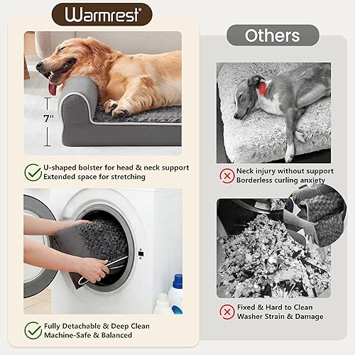 Miniatura 3 de Camas grandes para perros de tamaño grande de 45 x 35 x 7 pulgadas, cama ortopédica XXL XL para perros de tamaño mediano, sofá grande impermeable