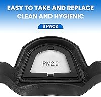 Vista 4 de 6 máscaras protectoras antivaho antipolvo, máscara de cara completa, respirador, cubierta completa con 60 filtros reemplazables para golpear