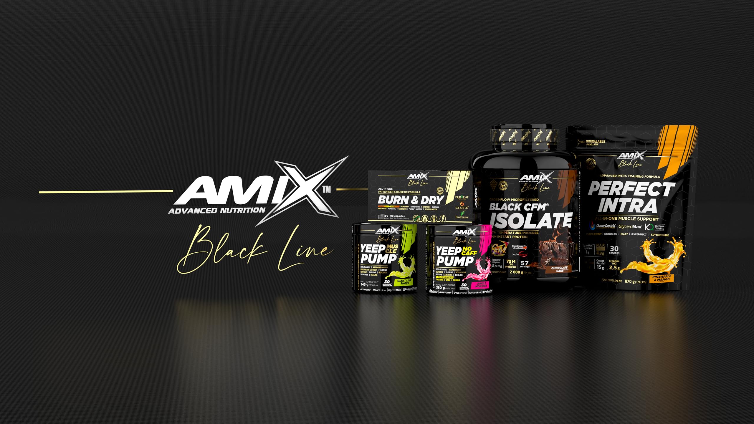 Amix- Black Line- YEEP PUMP NO CAFF - 360 GR - PRE-ENTRENO - Sabor Jungle Monster