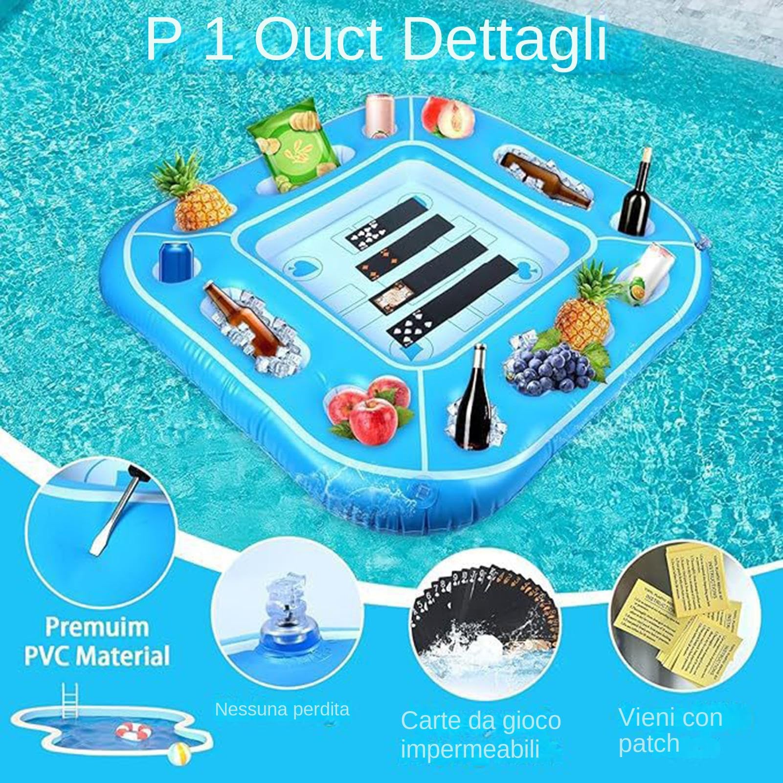 Mesa flotante para piscina, porta alimentos y bebidas, portátil