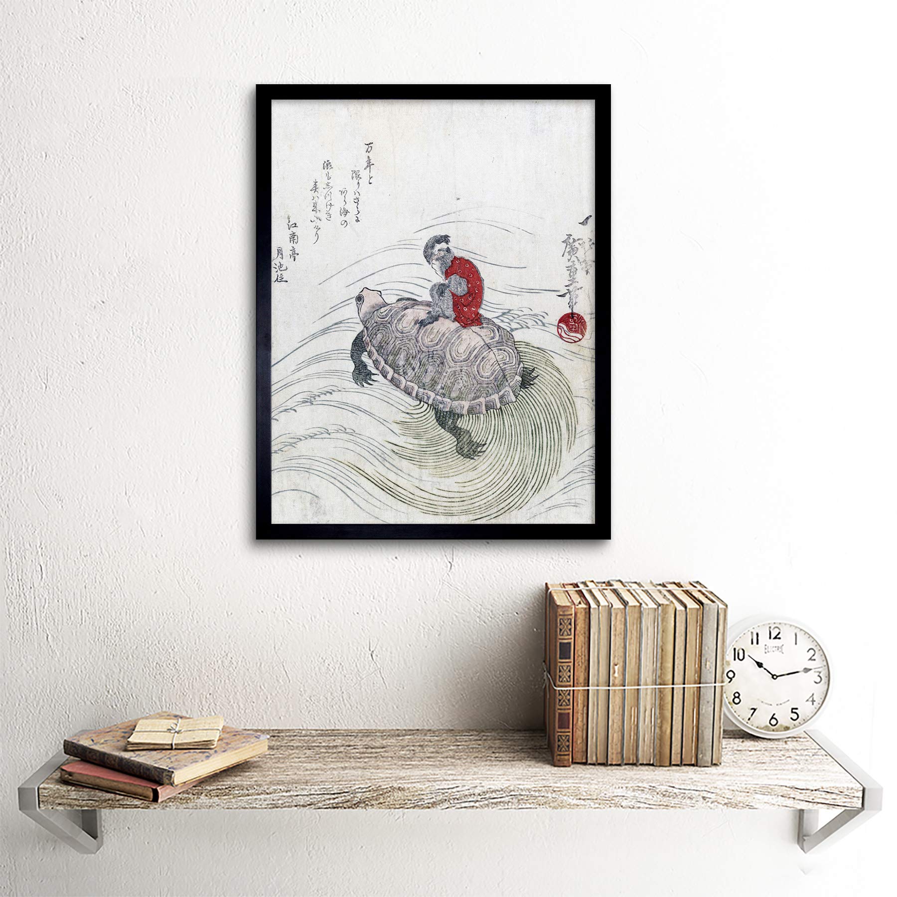 絵画 8969 Amazon.com: Artery8 Hiroshige Utagawa Monkey Riding Turtle