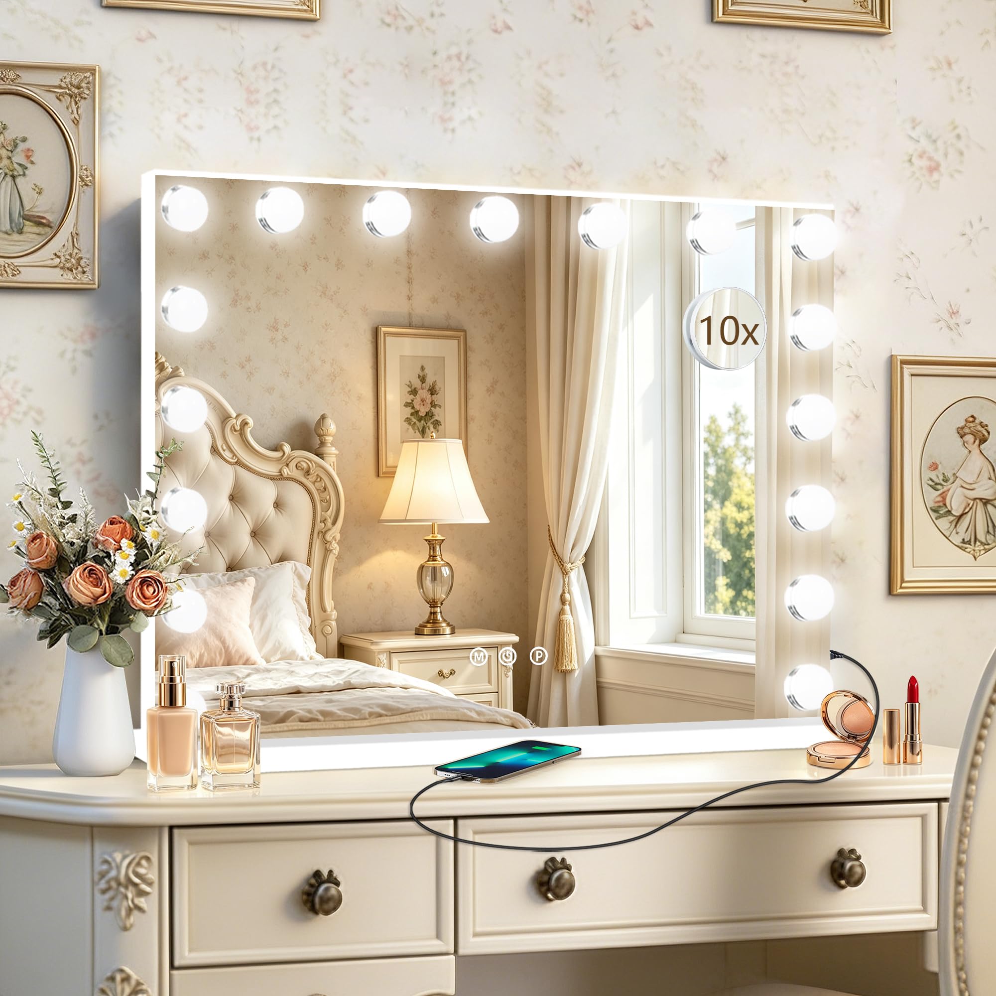 Ratsamee Hollywood Vanity Mirror - Lights & USB Charge -13 Ratsamee Hollywood Vanity Mirror - Lights & USB Charge -13