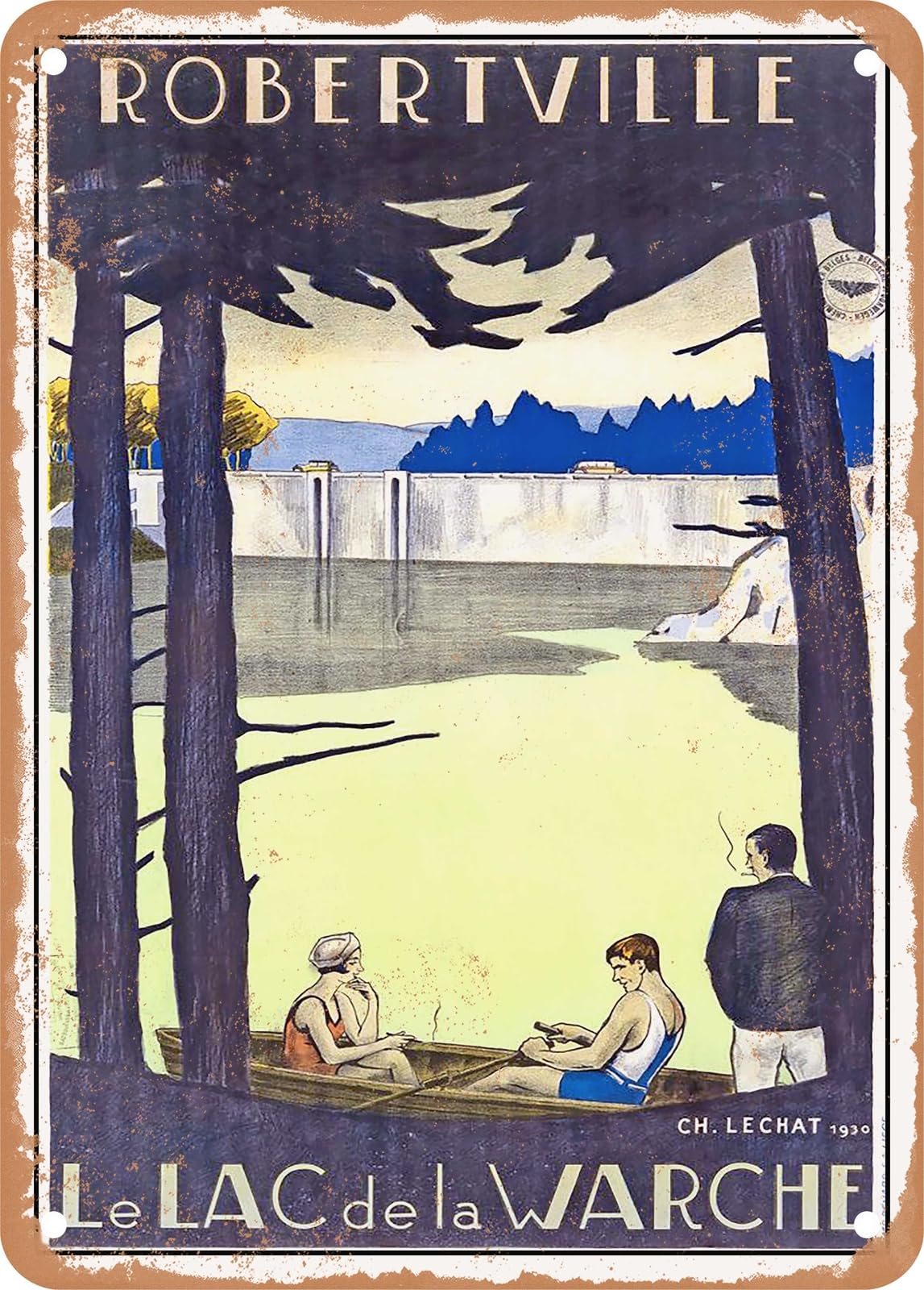 METAL SIGN - 1930 Robertville The Lake of Warche Belgium Vintage Ad home decor