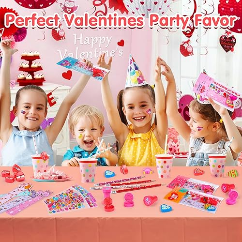 Miniatura 4 de EZIGO 240 números de letras magnéticas para el aula y 280 piezas de regalos del día de San Valentín para niños, suministros escolares