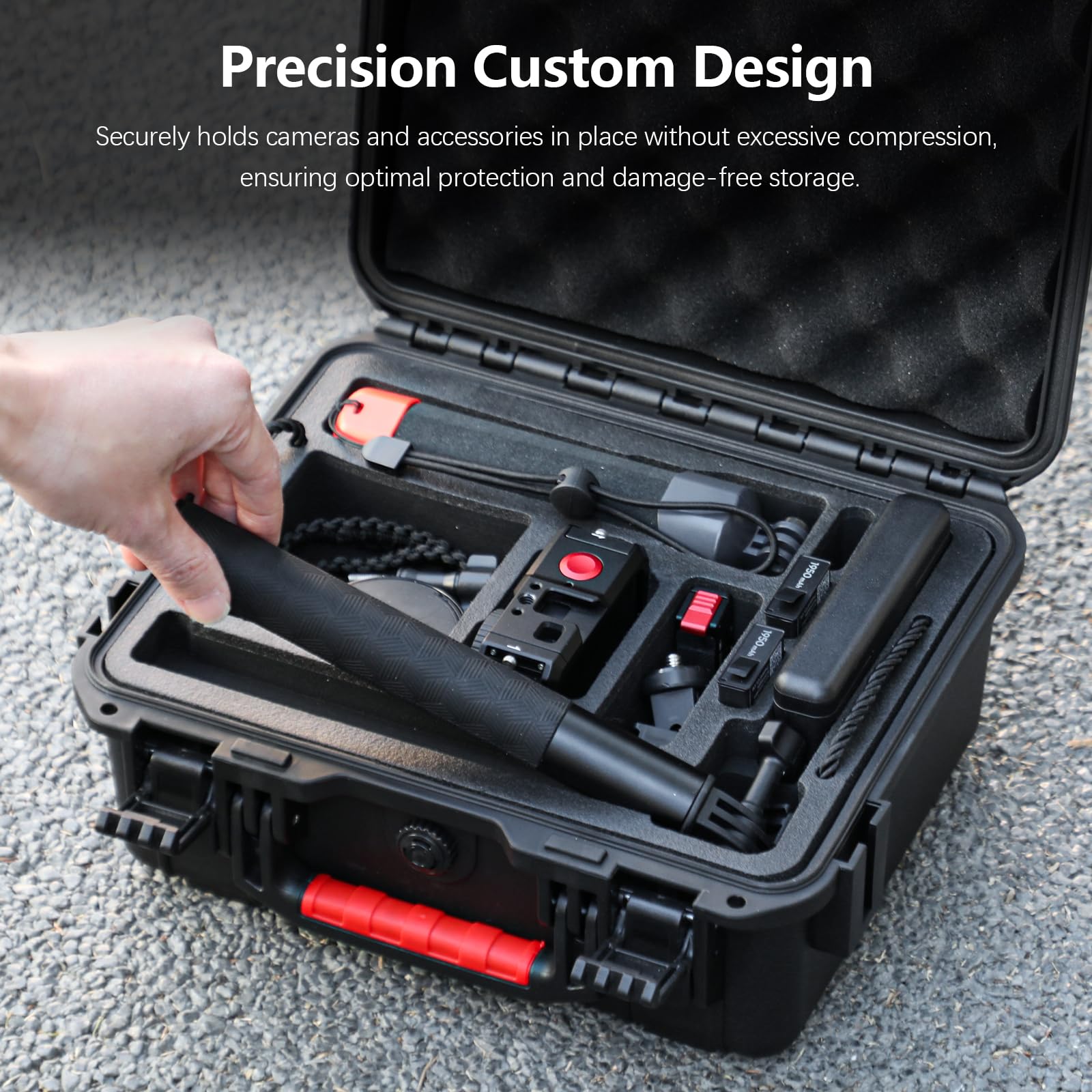 AMAZEAR wasserdichte Koffer für DJI Osmo Action 6 Zubehör und Kamera, Hartschalen Tragetasche, Schutzhülle im Hartschalen-Design, speziell entwickelt für das Osmo Action 6 Pro Diving Combo Kit.