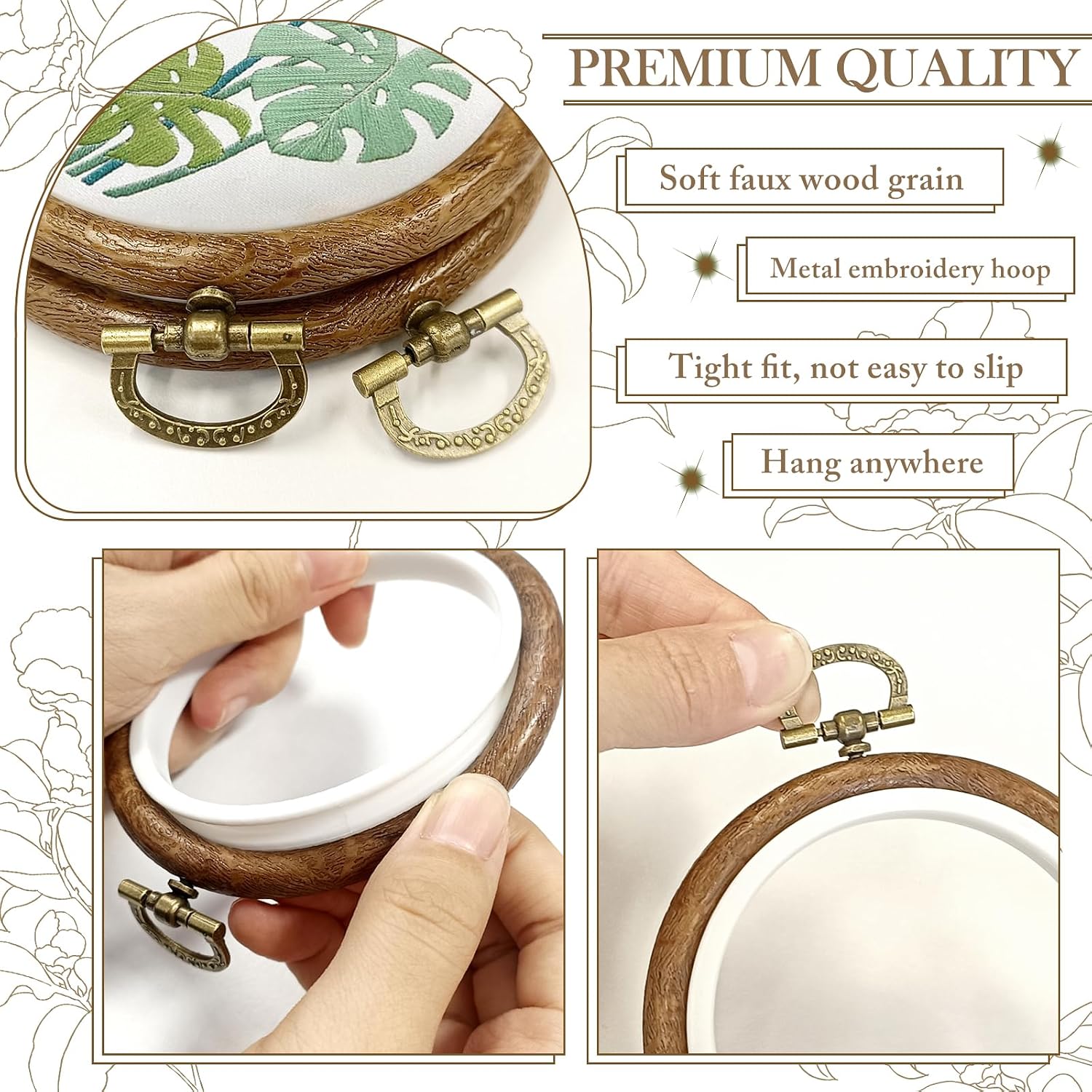 ZOCONE 18 Pcs Embroidery Hoop Frame Set, Circle Hoop Ring Cross Stitch Hoop for Embroidery, Cross Stitch, Needlework, Art Craft Handy Sewing and Christmas Decoration (Size-3")
