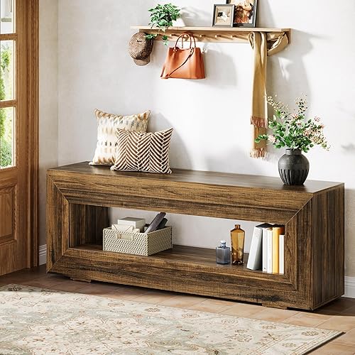 Tribesigns Mesa consola de granja de 63 pulgadas, mesa de sofá de entrada estrecha para detrás del sofá, estación de sofá larga, muebles de entrada