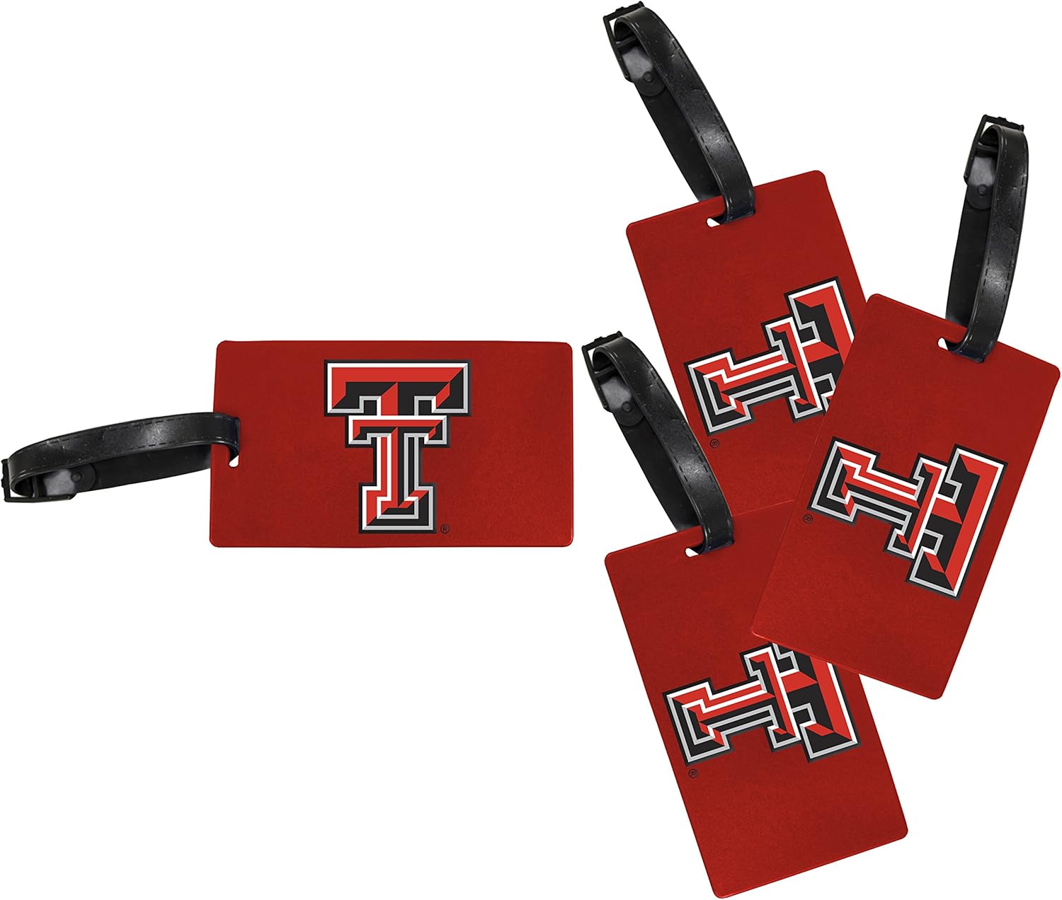 R and R Imports Texas Tech Red Raiders Luggage Tag 4-Pack Officially Licensed Collegiate Product