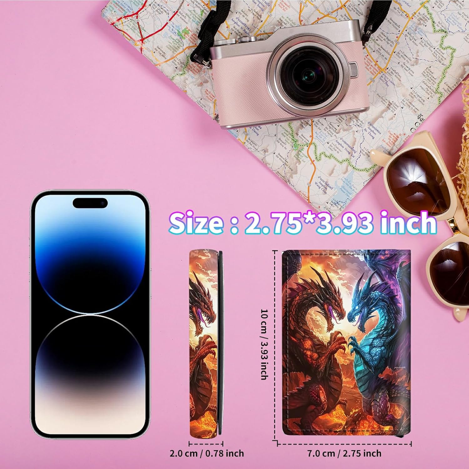 RFID Blocking Card Holder Wallet Billeteras de Hombres, Pop Up Minimalist Wallet for Men Women, Large Capacity Smart Wallet fit Money, ID Card, Driver's License, Dragon Purple - Image 6