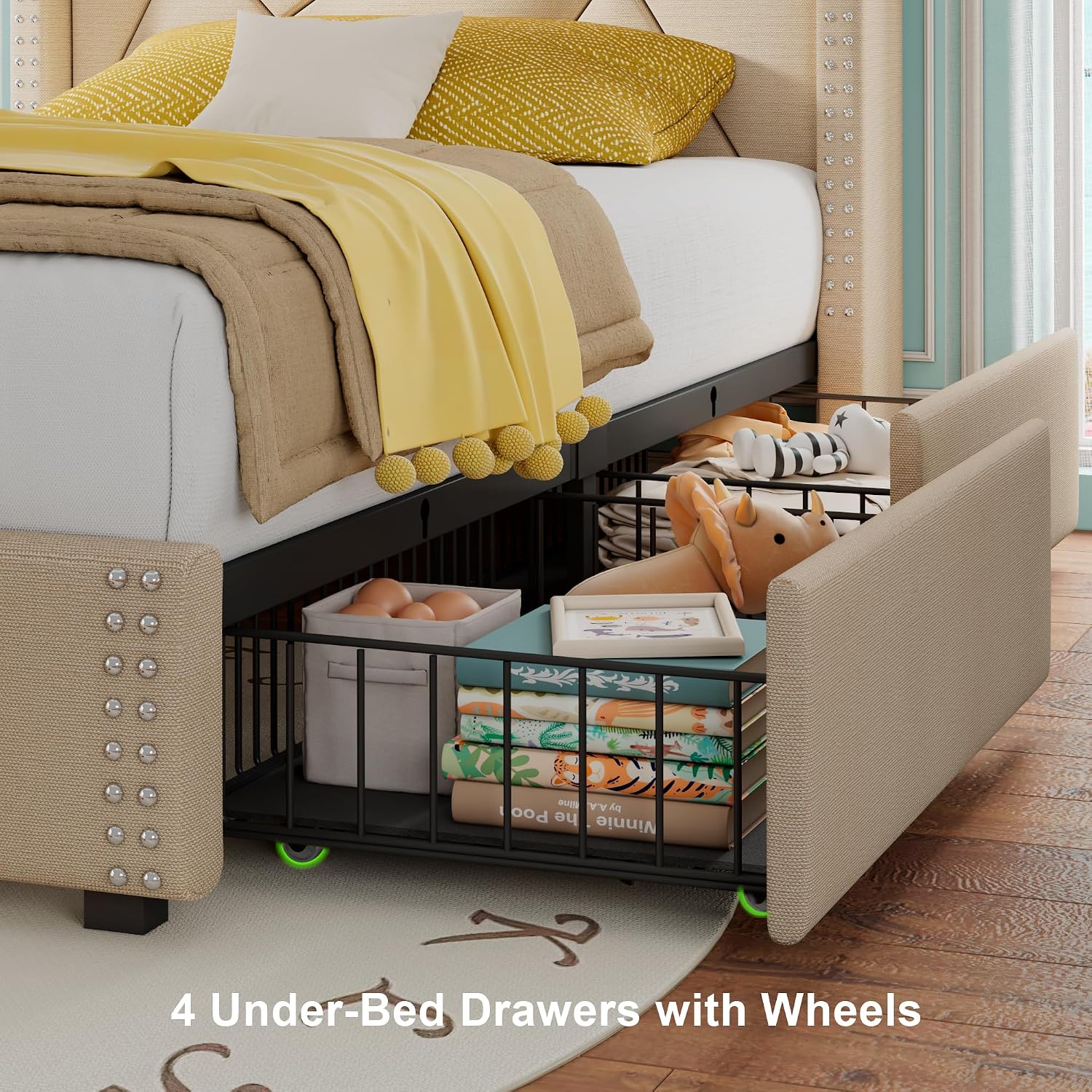 Close-up of the charging station on the headboard