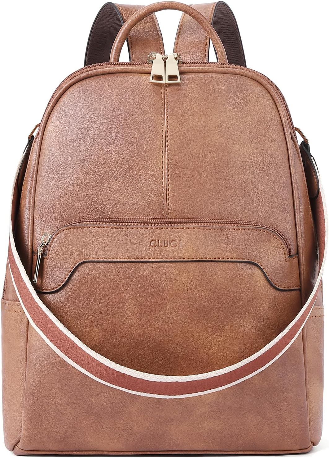 CLUCI Small Backpack for Women, Womens Backpack PU Backpack Purse for Women Leather Convertible Travel Backpack Shoulder Bags