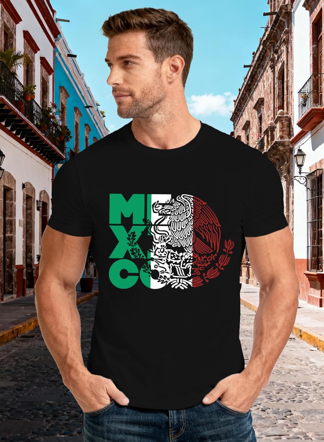 Mens Mexico Shirt Mexican Flag Shirt Mexico Eagle Tee Tops - Image 4