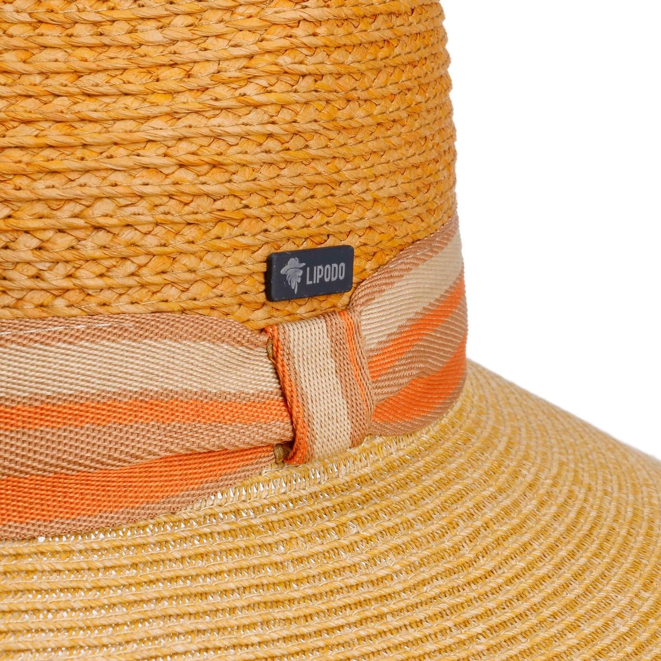 CAPPELLISHOP Manavela Cappello Traveller Paglia Rafia con Fascia in Tessuto Prodotto in Italia Unisex Primavera Estate