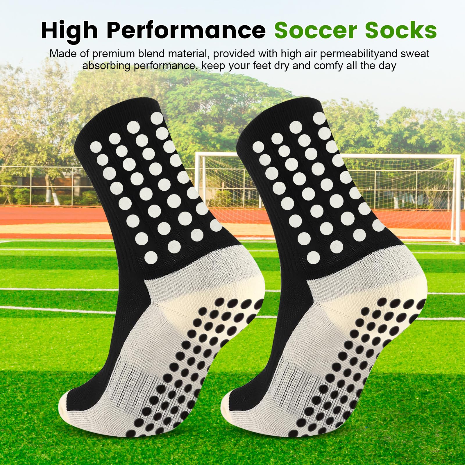 9 pares de calcetines de fútbol para hombre con almohadillas antideslizantes para fútbol, baloncesto, deportes, entrenamiento, calcetines deportivos acolchados para jóvenes
