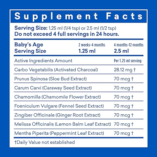 Miniatura 6 de Colic Calm Gripe Water for Babies - Gotas de gas para recién nacidos, alivio de cólicos y malestar estomacal, segura y suave, sin gluten, esenciales