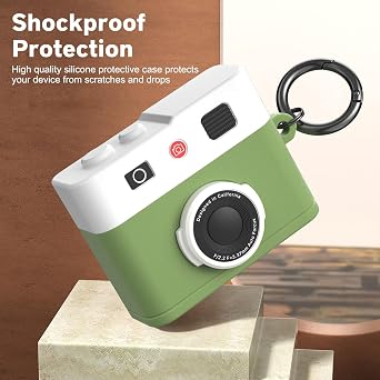 Valkit Compatible with Airpods Pro 3 Case Cute with Cleaner Kit,Camera Design for Air pod Pro 3 Cover with Keychain Shockproof Protective Soft Silicone Case for Airpods Pro 3 Gen for Men Women(Green)