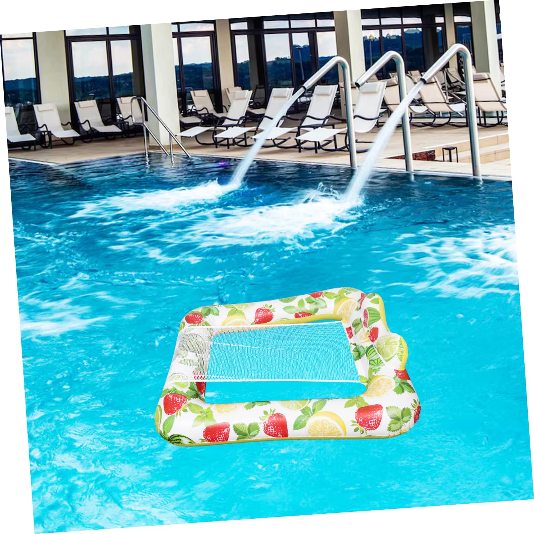 Tumbona Flotante Cuadrada de PVC para Piscina, Adulto
