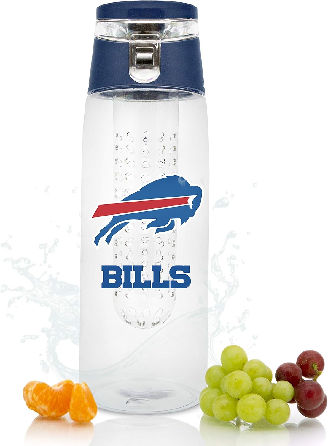 Duck House NFL Fan Shop NFL Fruit Infuser Sport Water Bottle | Food Grade Material | Leak-Proof Flip Top Lid | Removable Infusion Rod | Easy to Clean | BPA-Free | 20oz