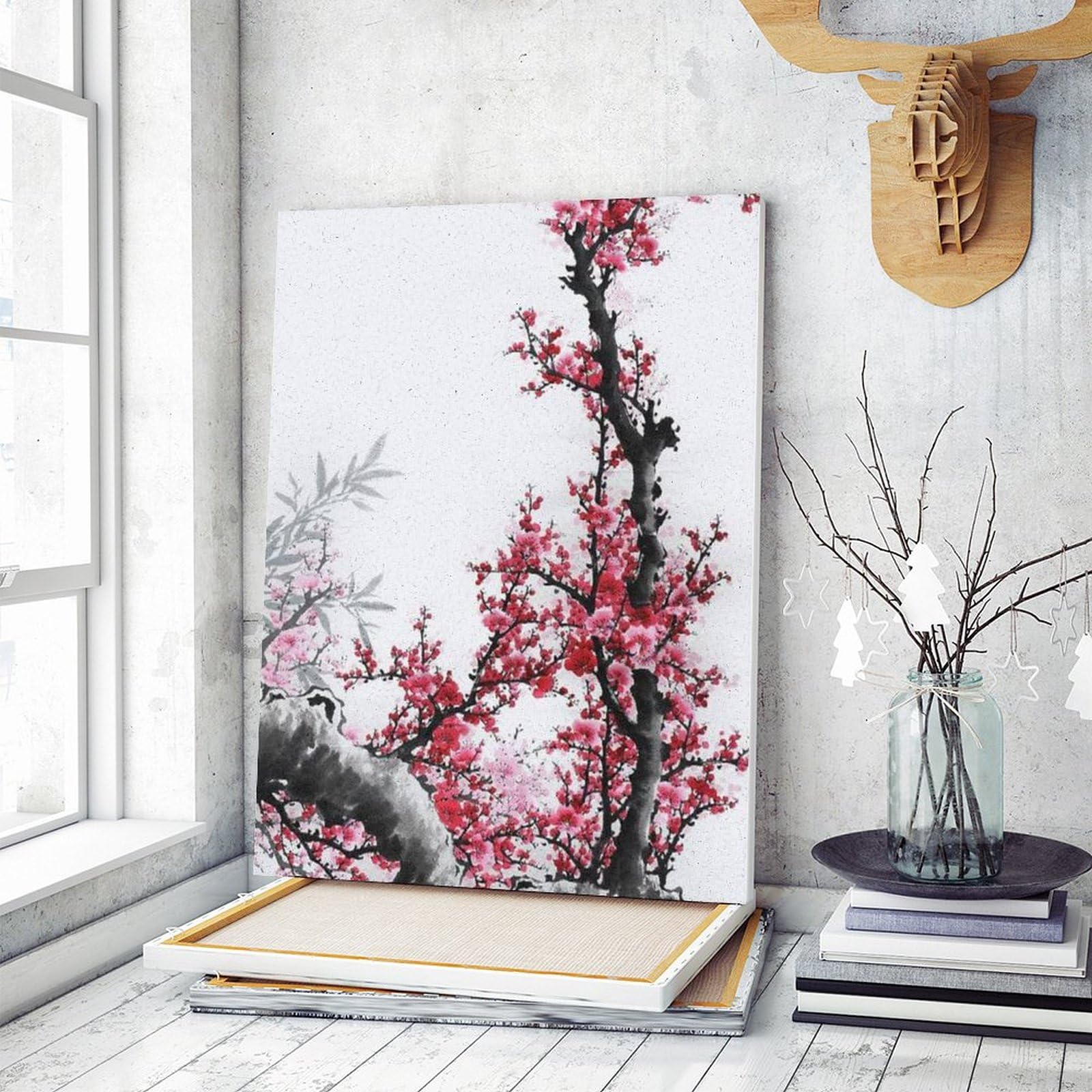 Amazon | 梅の花の中国画 数字キットによる絵画 数字油絵 中国の