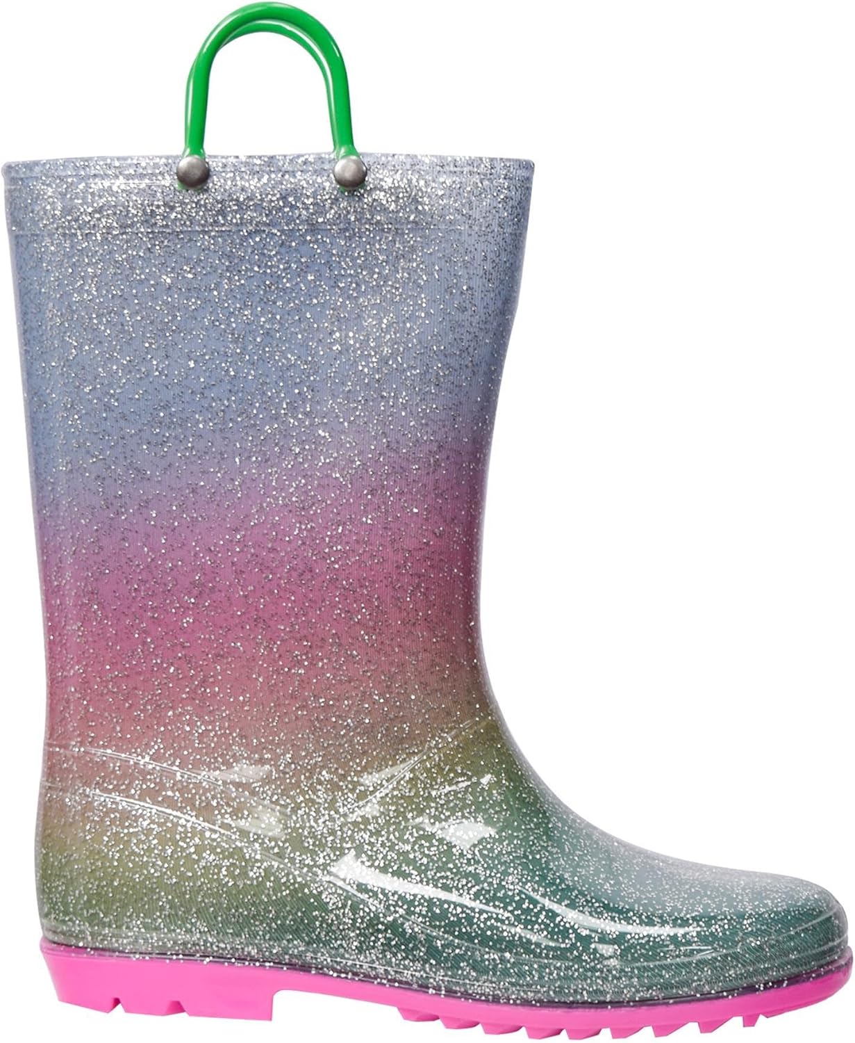 A2Z 4 Kids Girls Rain Boot Non-Slip Waterproof PVC Wellies Snow Shoes Galoshes Galaxy Design Lightweight Wellington Boots