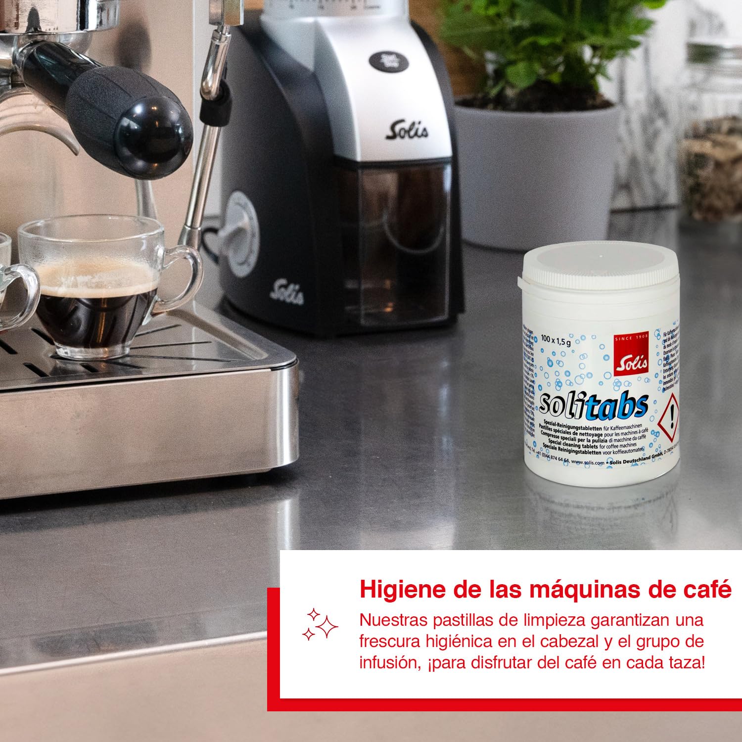 Solis 993.03 pastillas de limpieza para máquinas de café, 100 unidades, solitabs