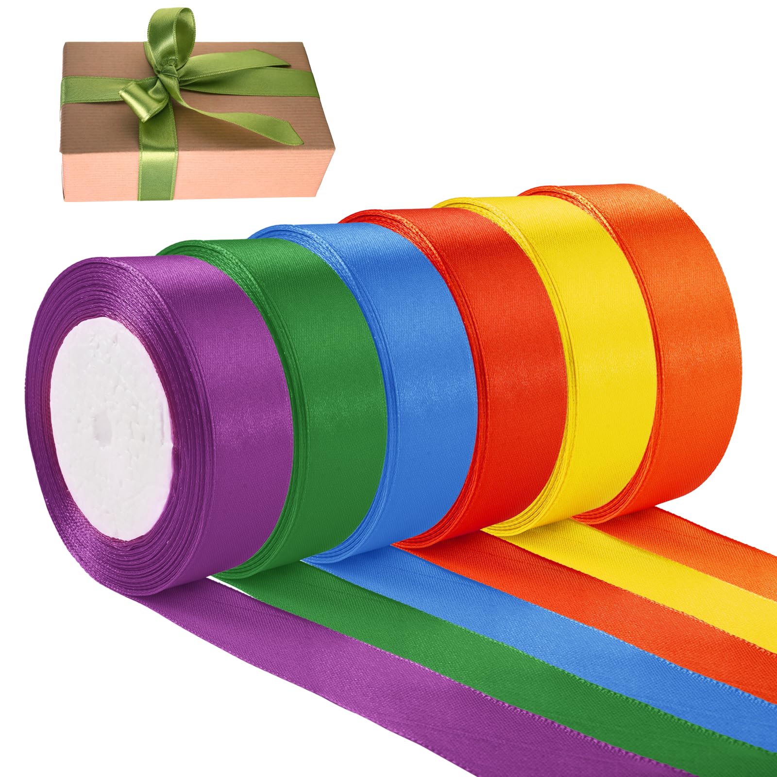 Set 18 Nastri Di Raso Colorati – 22 Metri X 10 Mm Ciascuno, Per Regali, Decorazioni Feste, Fai Da Te, Matrimoni - 2