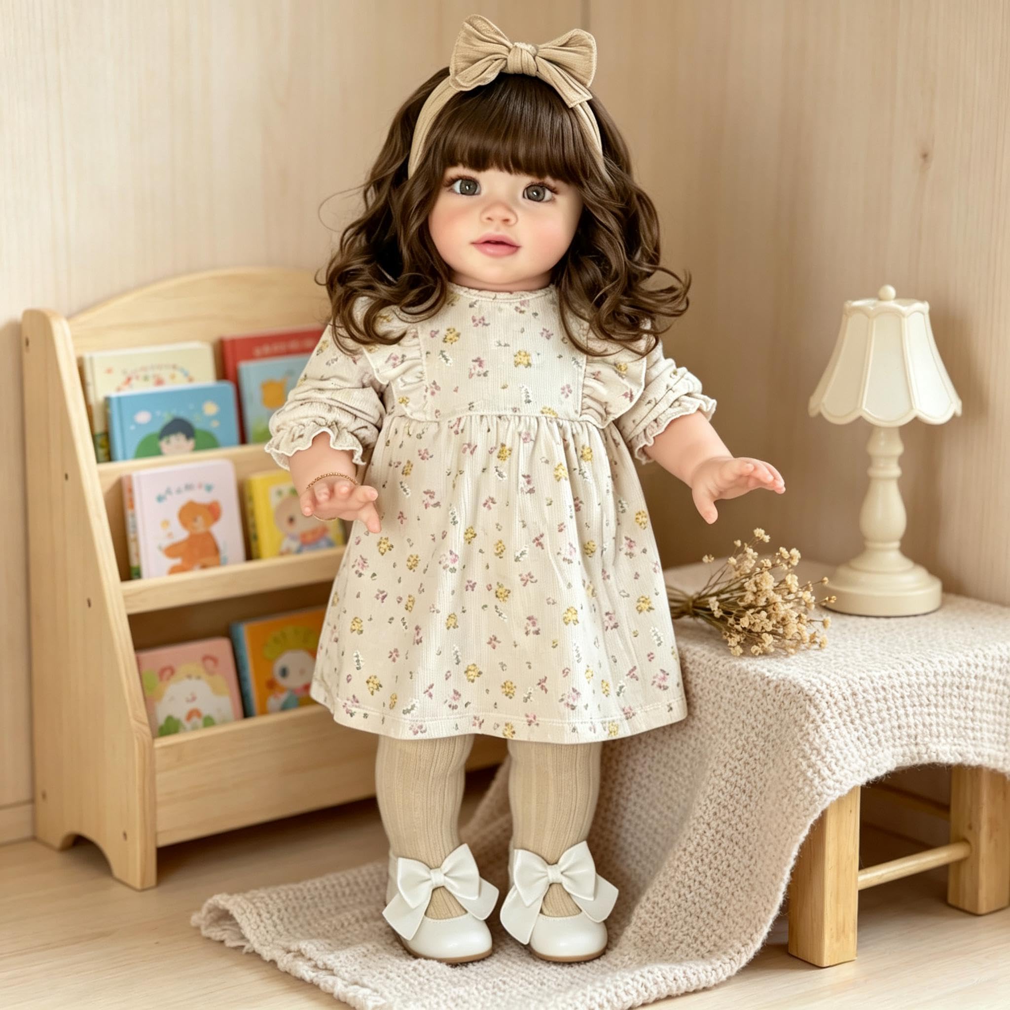 Realistyczne lalki Reborn maluch dziewczyna Pippa 66 cm duży rozmiar Reborn Baby Dolls Real Life Baby Doll miękka winylowa tkanina ciało realistyczna lalka maluch z długimi włosami dla dzieci