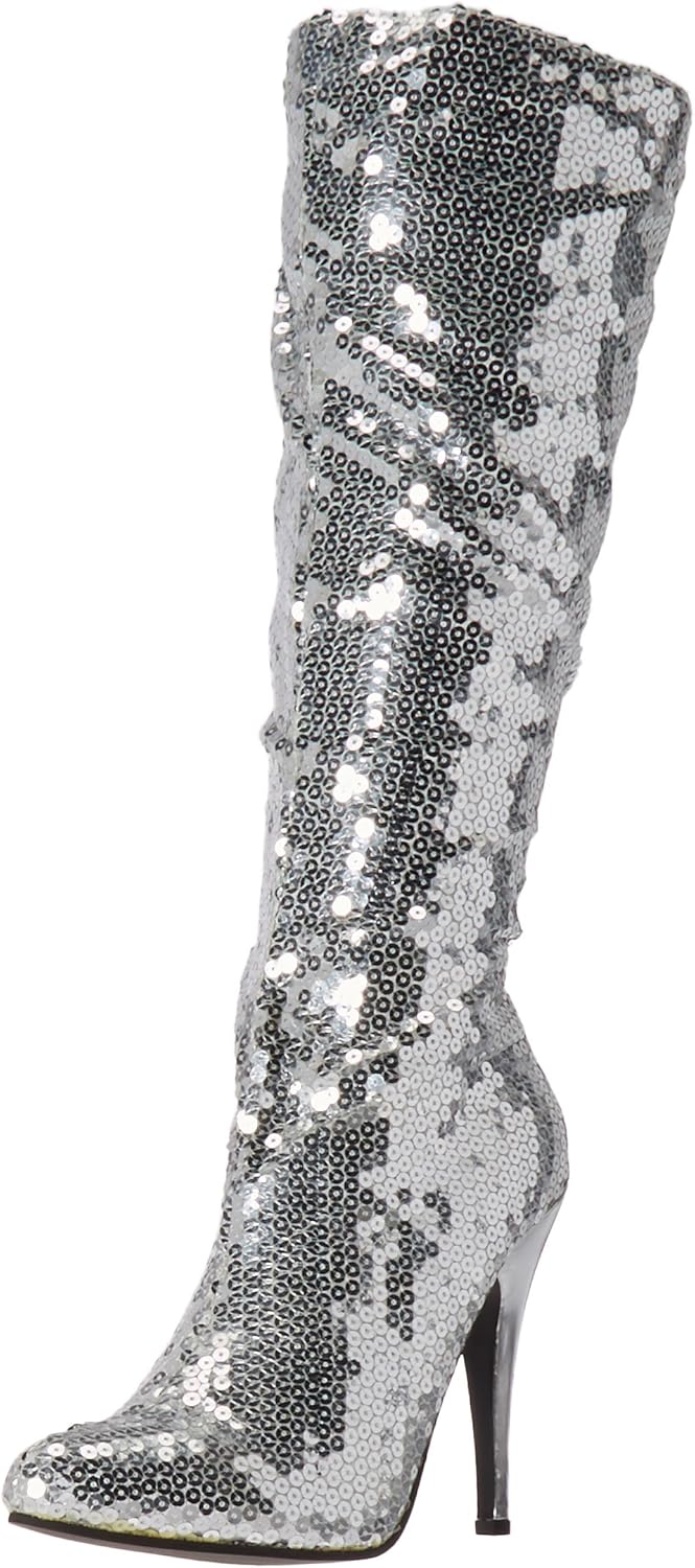 Ellie Shoes Women's 511-Tin Boot, Silver, 10 M US
