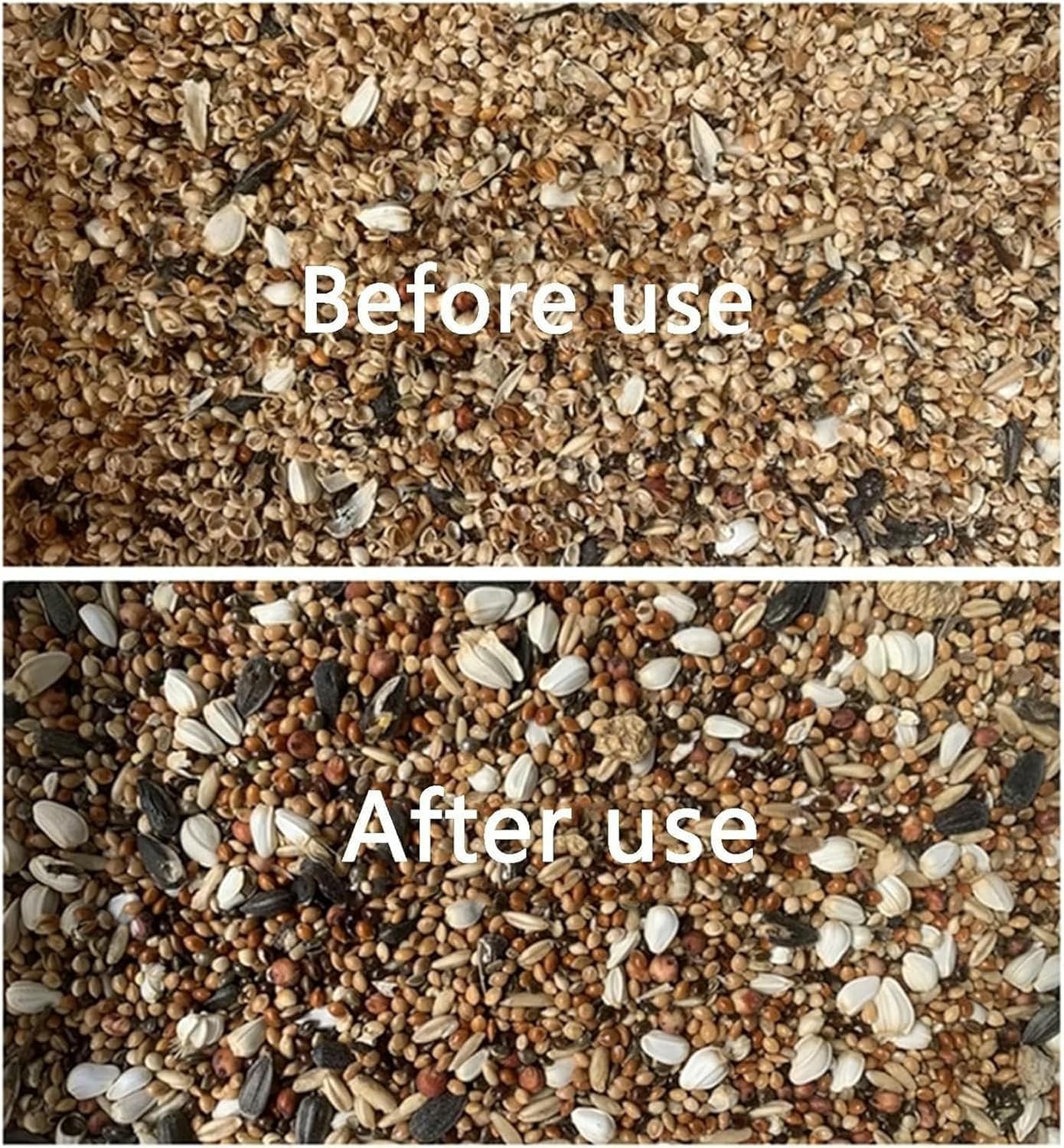 Wooden Small Chaff Separator, Efficient Bird Feed Blown Shell Splitter with Adjustable Speed Fan, Enlarged Feeding Port, for Millet, Miscellaneous Grains