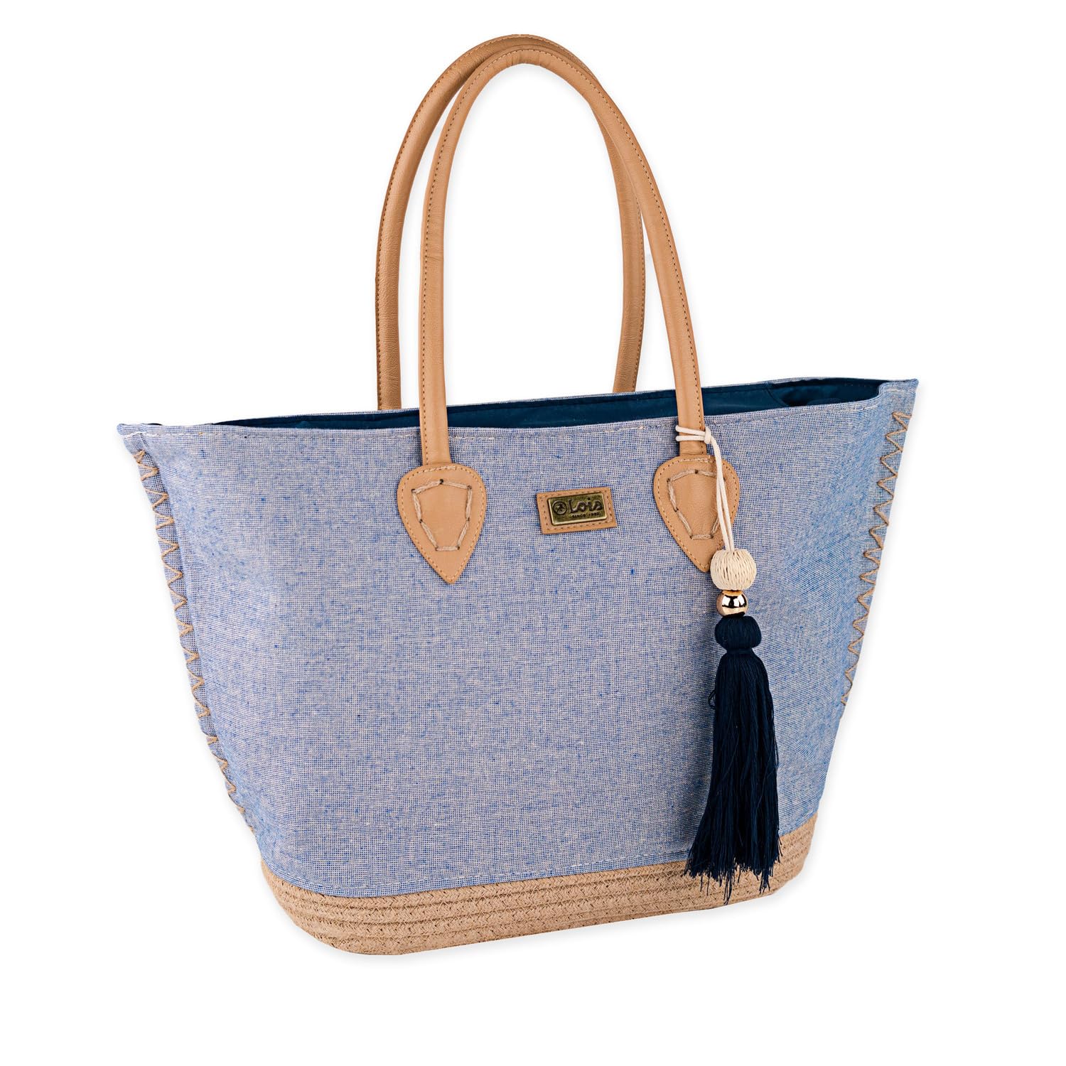 Lois - Bolso Capazo Rafia Mujer Para Playa Ideal Verano. Capazos Mimbre Muj