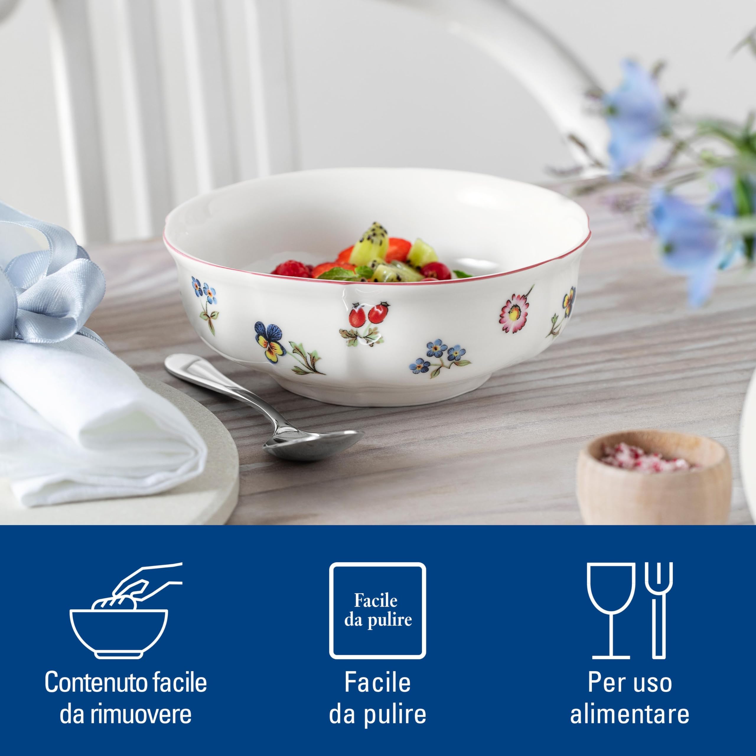 Villeroy & Boch Petite Fleur Piattino Tazza - Porcellana, Motivi Floreali, 17 Cm, Microonde - Foto 5