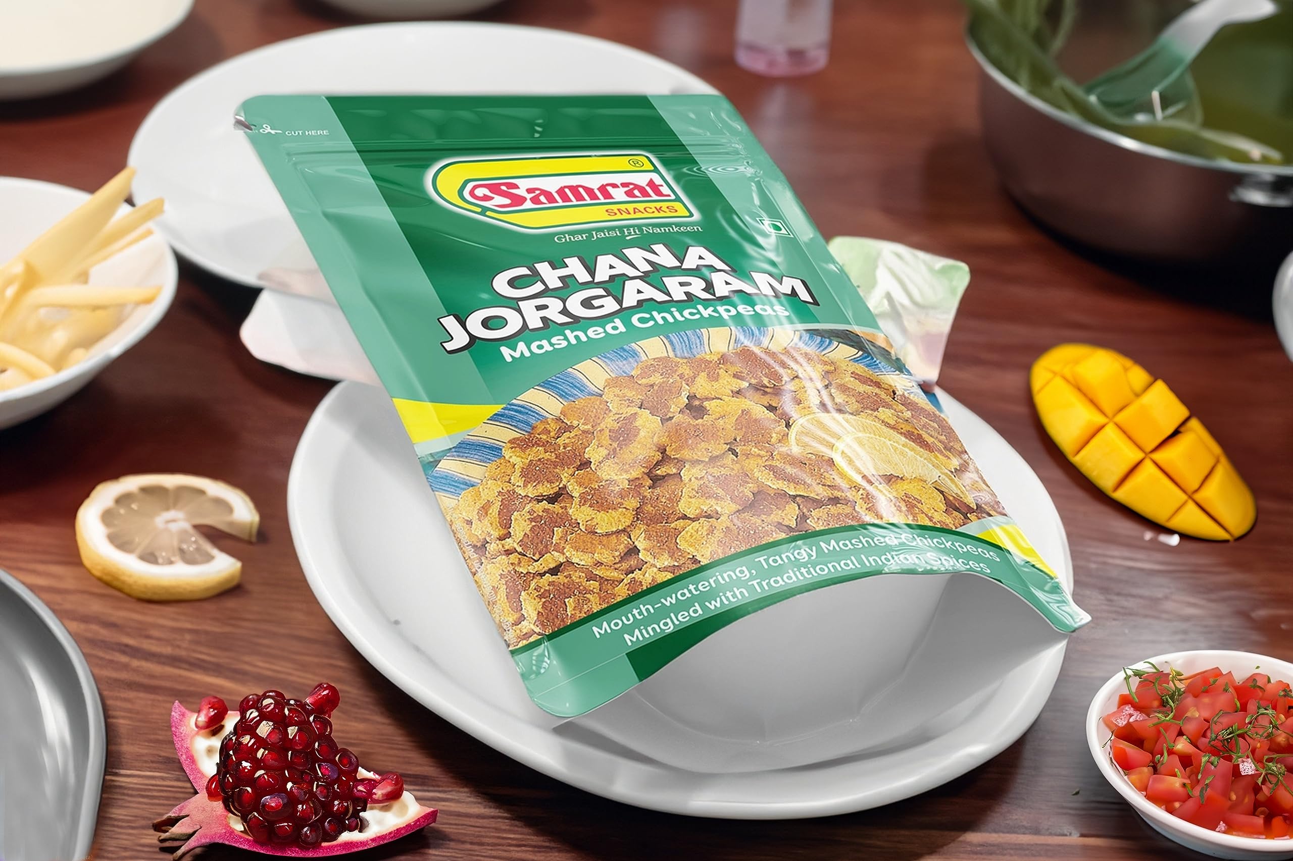 SAMRAT| CHANA JOR GARAM Mashed Chickpeas Spicy, & Sour Taste Snacks|Ghar Jaisi Hi Namkeen|Healthy Snacks|Every Day Fresh Indian Snacks |Traditional Indian Snacks| (400G) 2