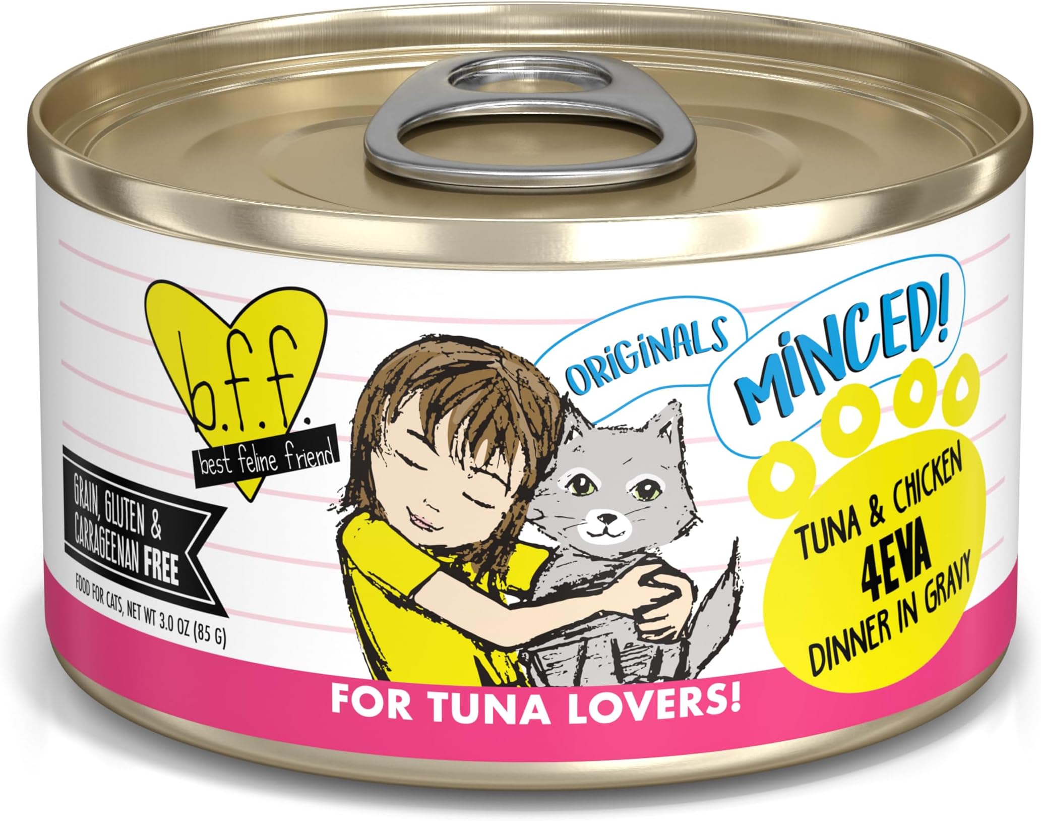 Best Feline Friend (B.F.F.) Grain-Free Cat Food, Tuna & Chicken 4-Eva, 3-Ounce Can (Pack of 24)