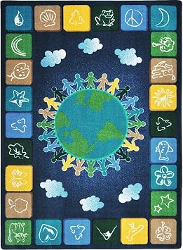 Joy Carpets One World Area Rug in Color Neutrals, 54" x 78"