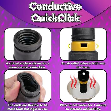 Cen-Tec Systems 95567 Antistatic Vacuum Hose and Adapter Set, Black