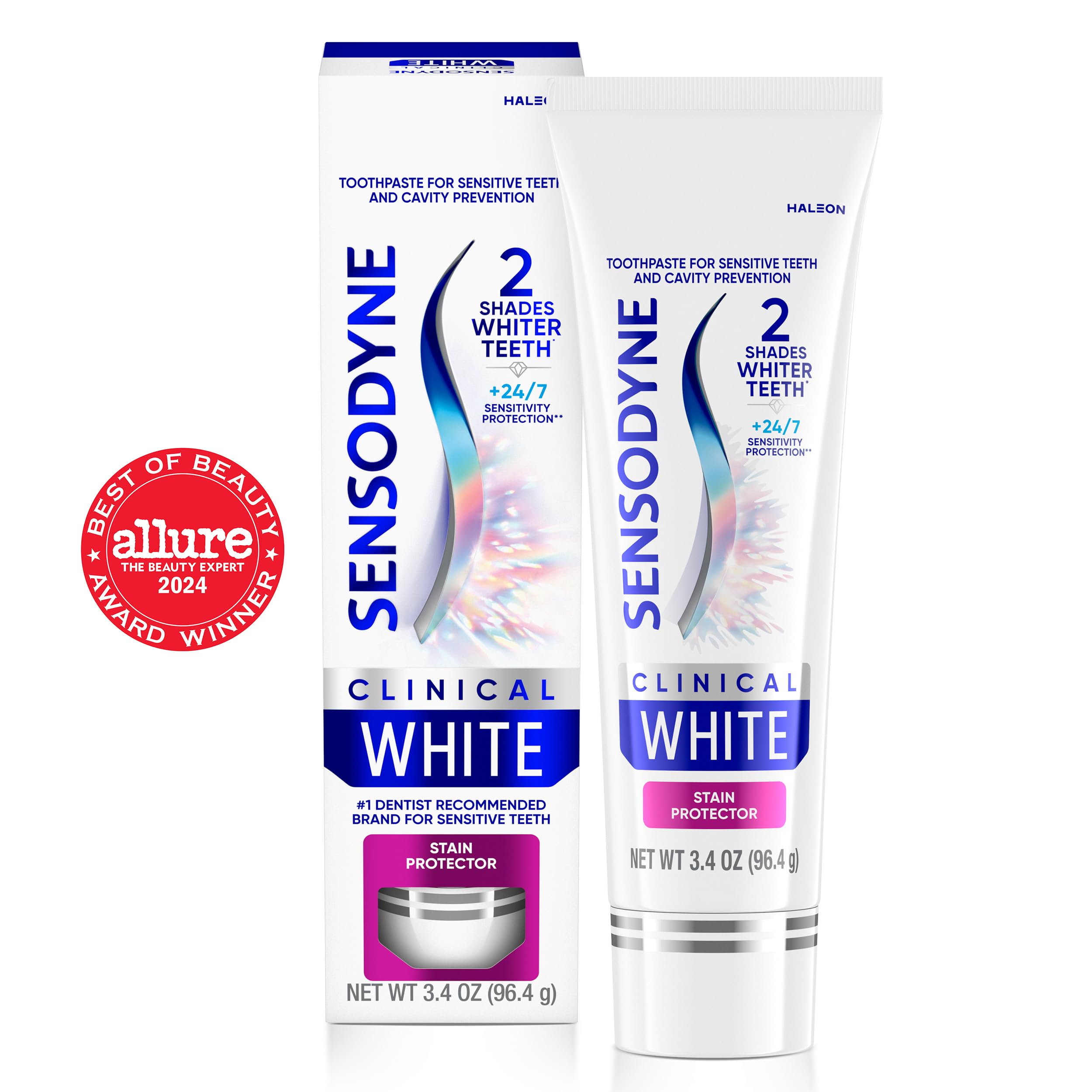 Sensodyne Clinical White - Dentifricio per denti sensibili, 100 ml