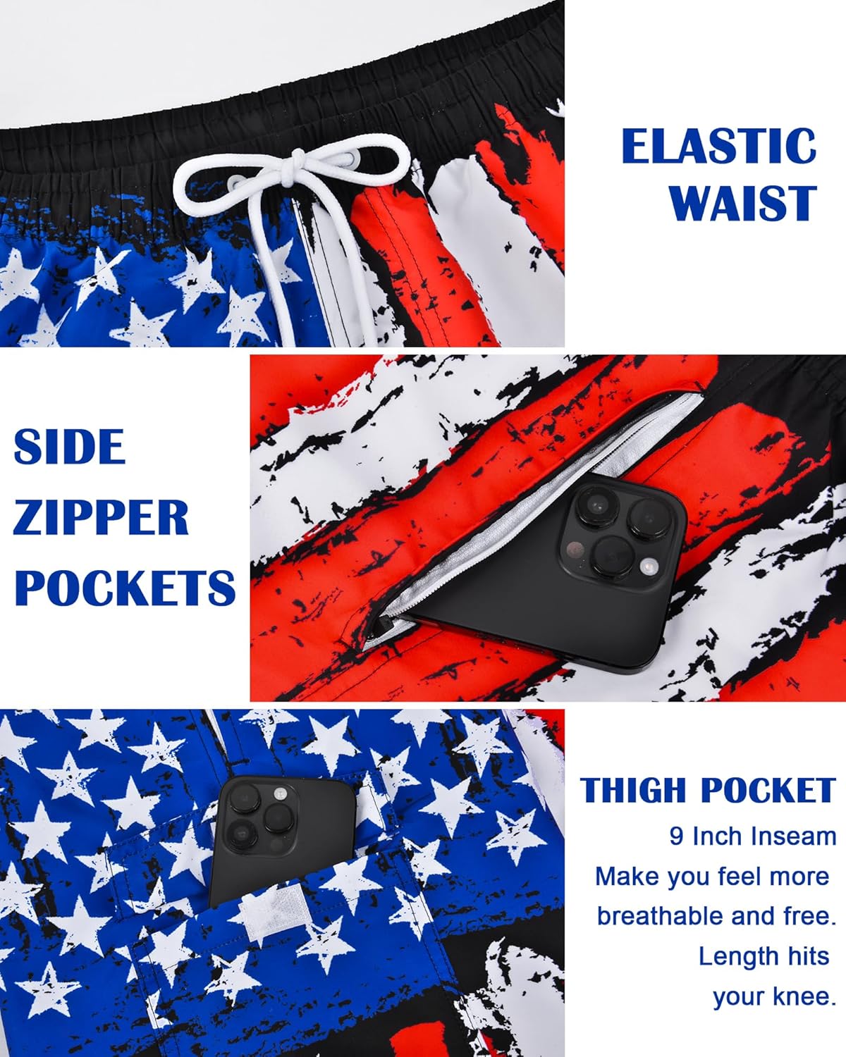 Mens Swim Trunks Bathing Suit 9" Board Shorts Quick Dry Swim Shorts Men Swimwear Mesh Lining Beach Swimsuit - Image 6