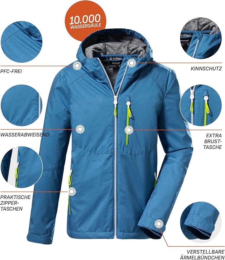 killtec Kos 61 Bys Sftshll Jckt Boy's Softshelljack/outdoorjack met