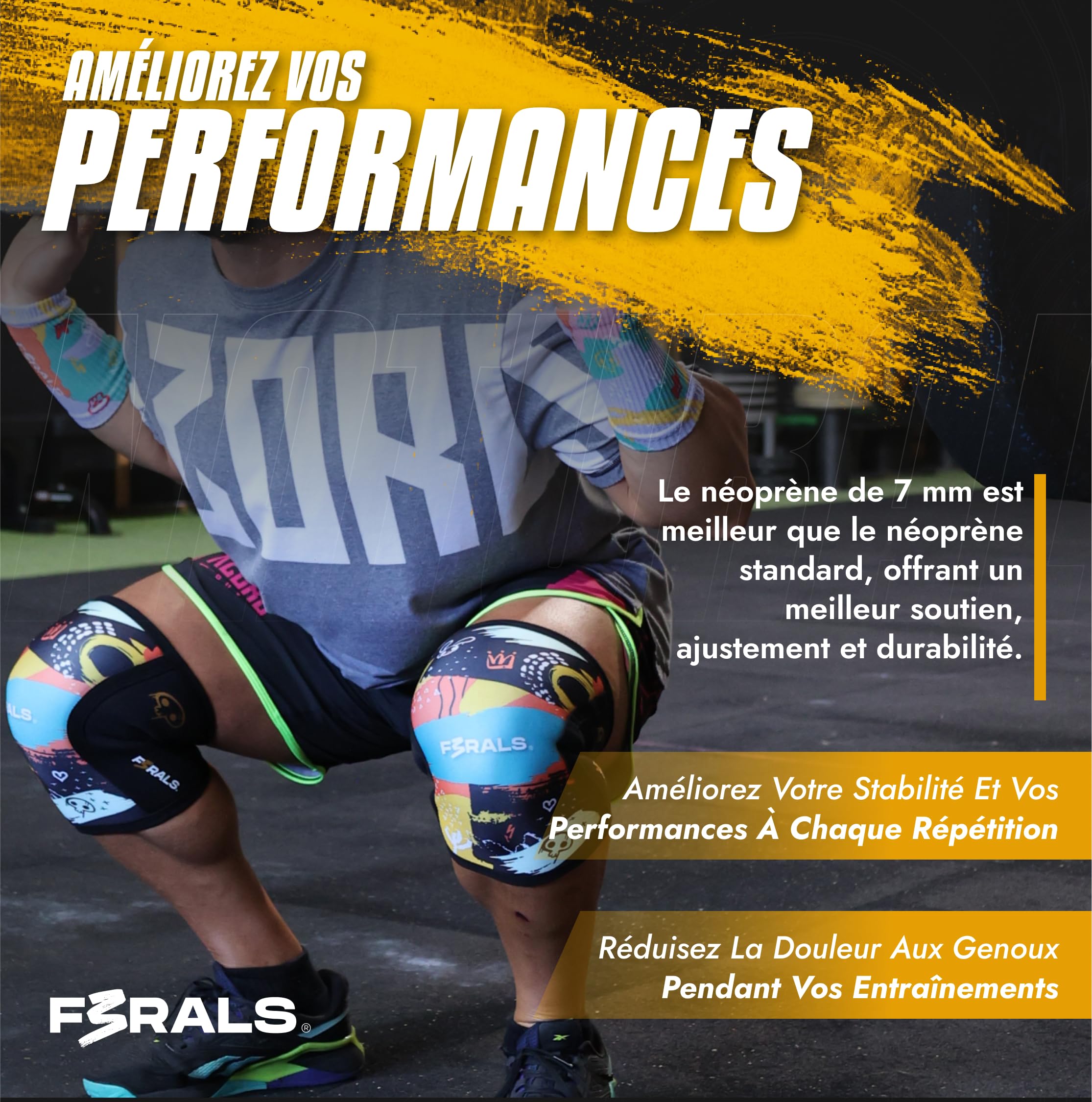Genouillère Sport 7mm | Néoprène Cross Training Compression - Support Genou Haltérophilie Powerlifting
