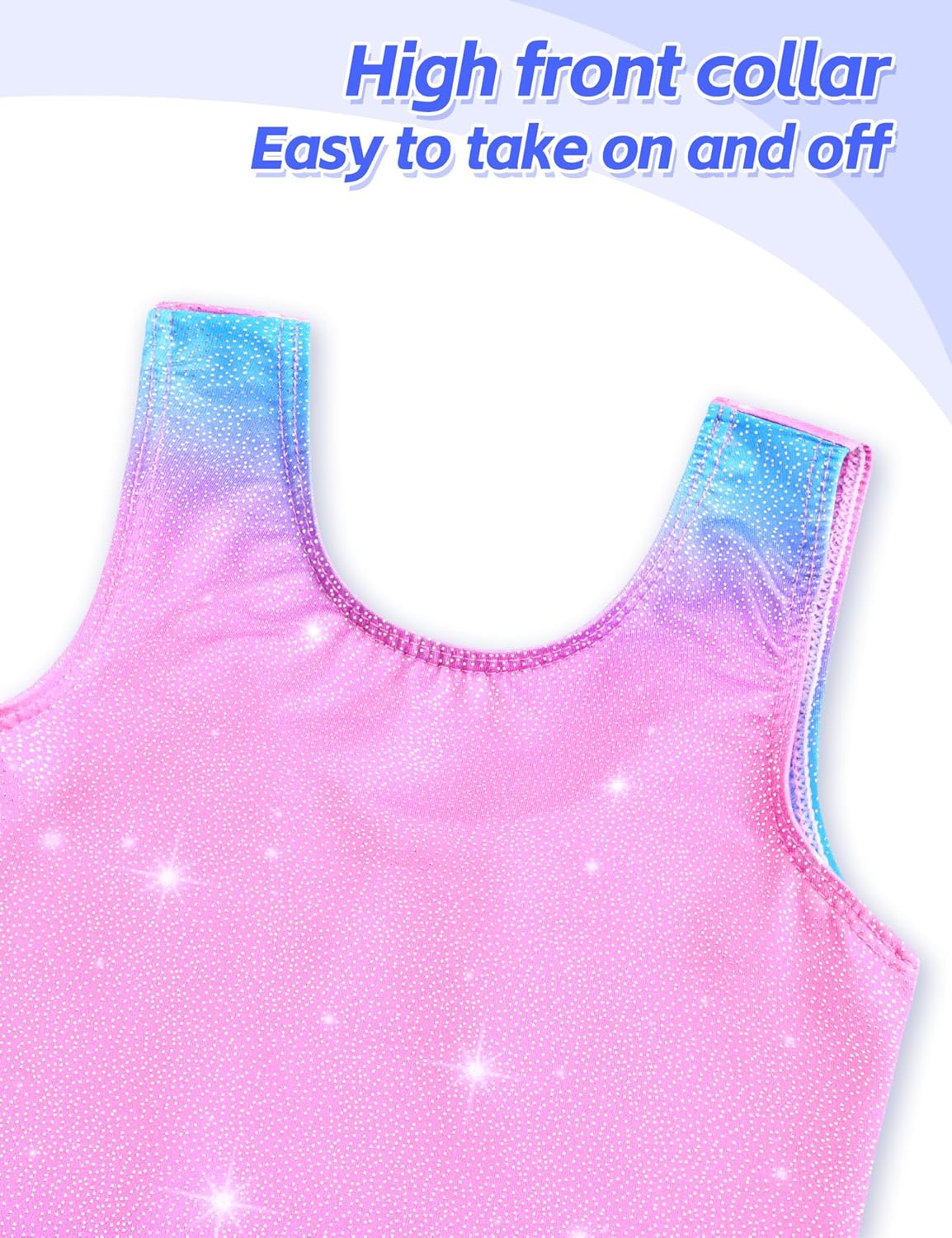 Leotards for Girls Gymnastics Kids Sleeveless Biketard with Shorts Sparkly Dance Tumbling Outfits - Image 4